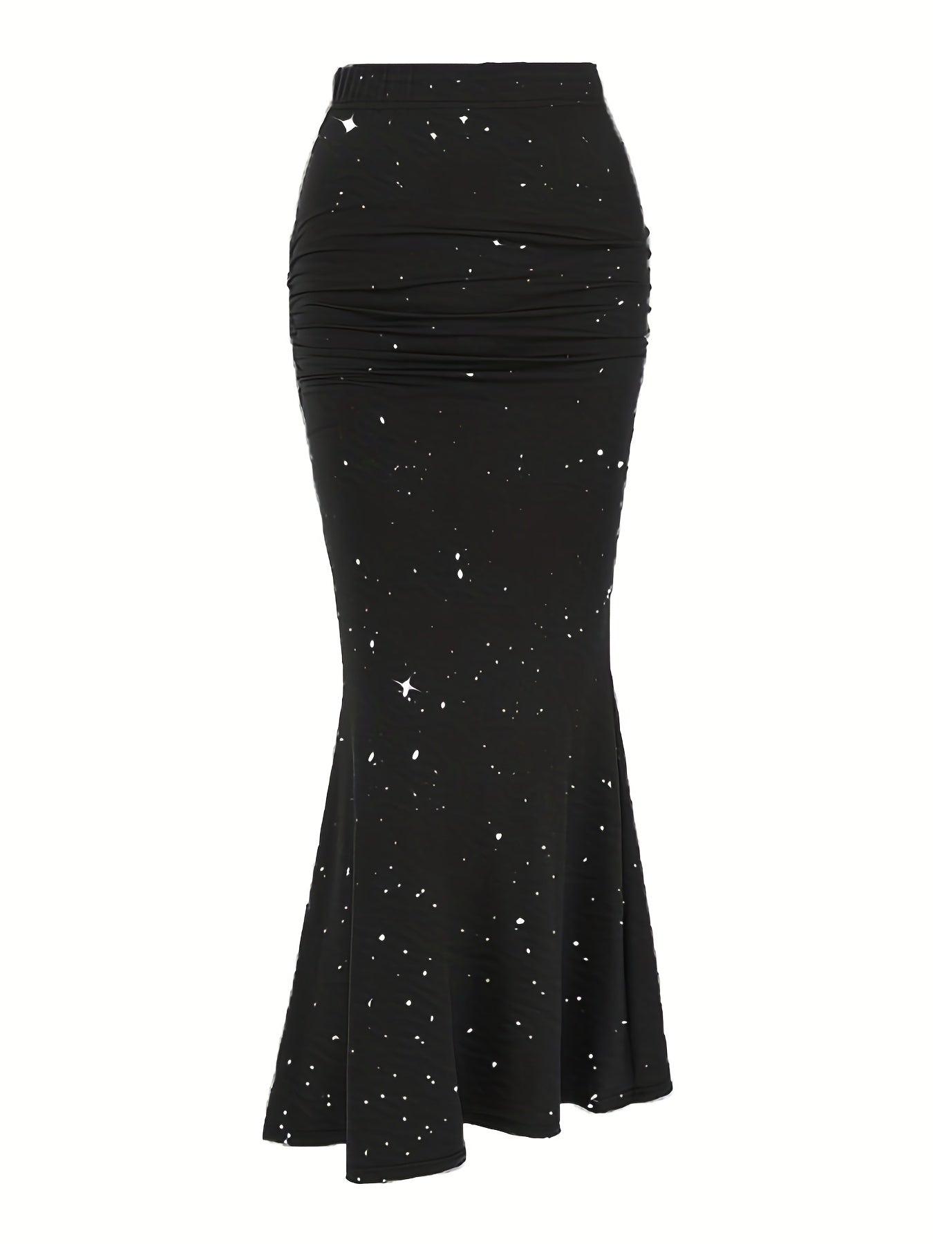 Elegant Sequin Ruched High Waist Skirt for Women - Perfect for Spring & Summer Fashion