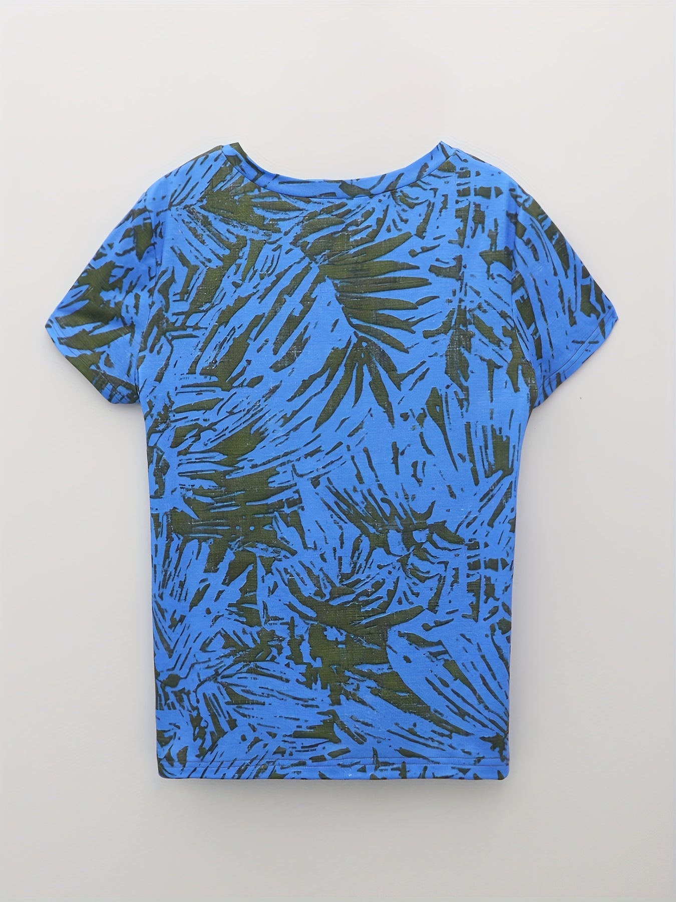 Sixsr Random Print Short Sleeve T-Shirt, Casual Crew Neck T-shirt For Spring & Summer, Women's Clothing