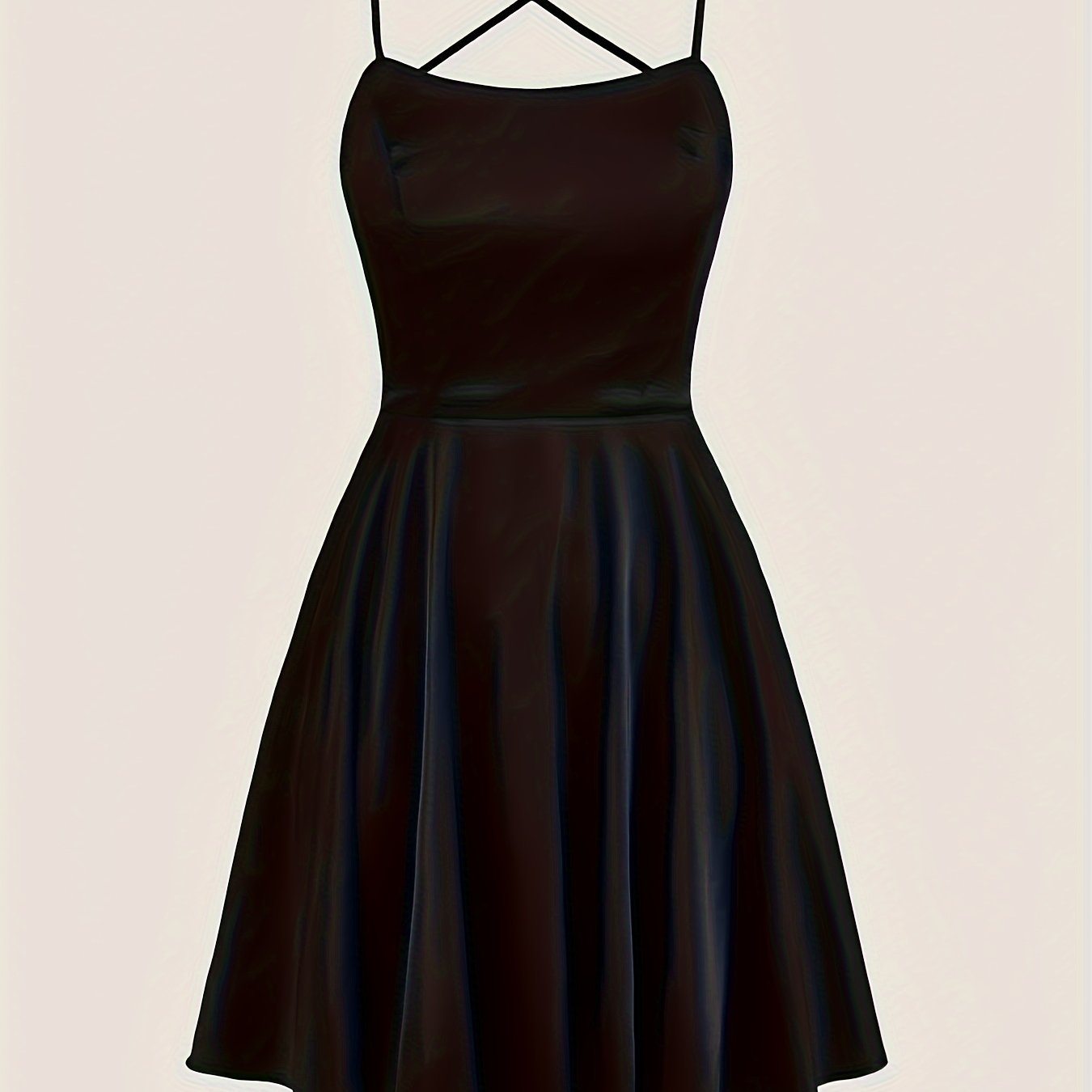 Sixsr Lace Up Spaghetti Strap Dress, Elegant Solid Backless Cami Dress, Women's Clothing