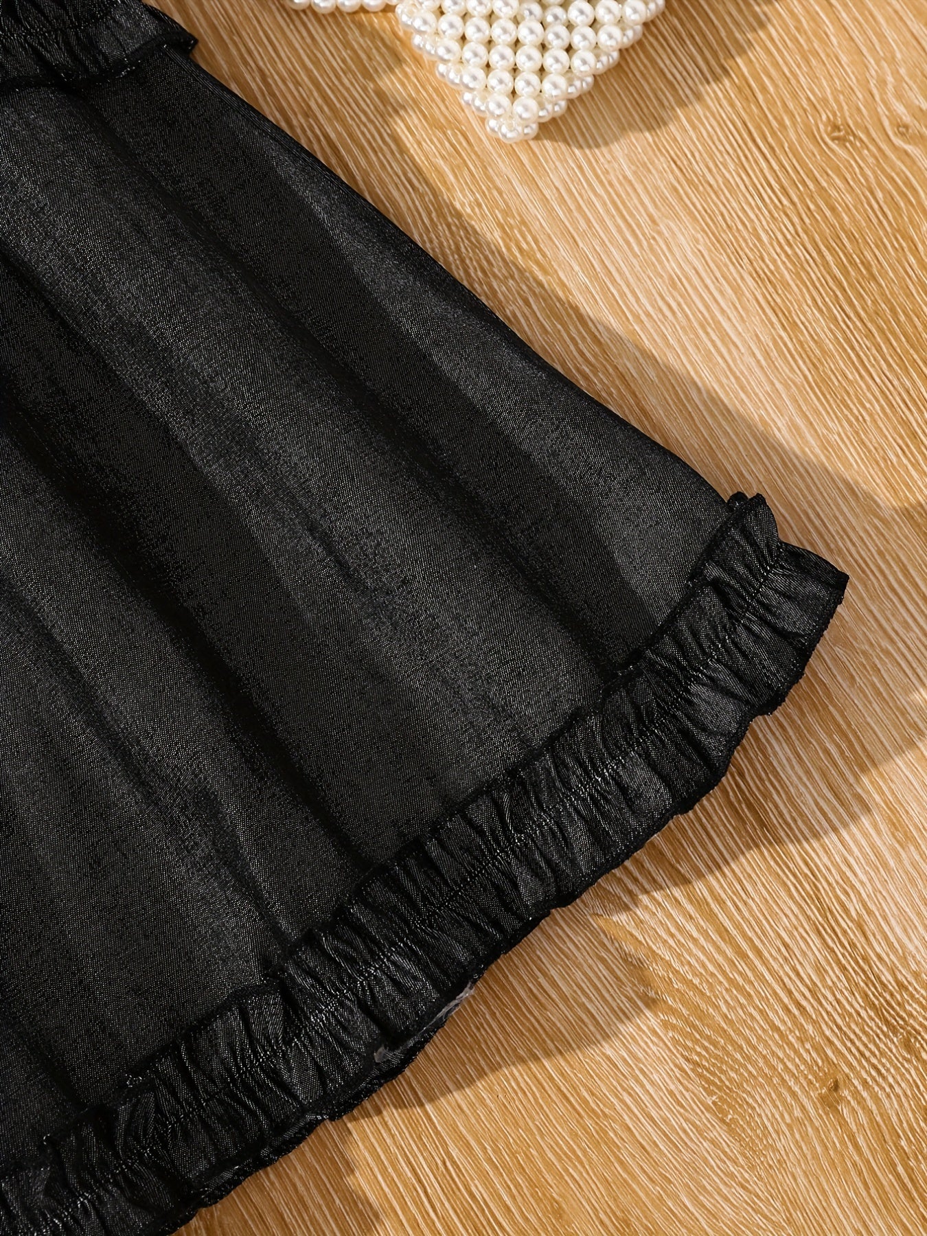 Girls' Skirts High Waist Belted Smocked Hem A-line Long Skirt For Party Going Out