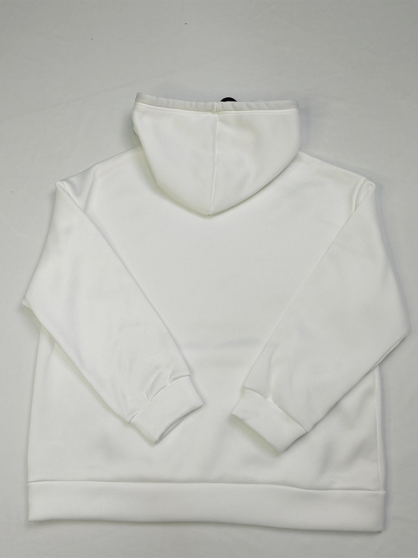Sixsr Plus Size Casual Sweatshirt, Women's Plus Letter Tape Long Sleeve Slight Stretch Drawstring Hoodie With Giant Pocket