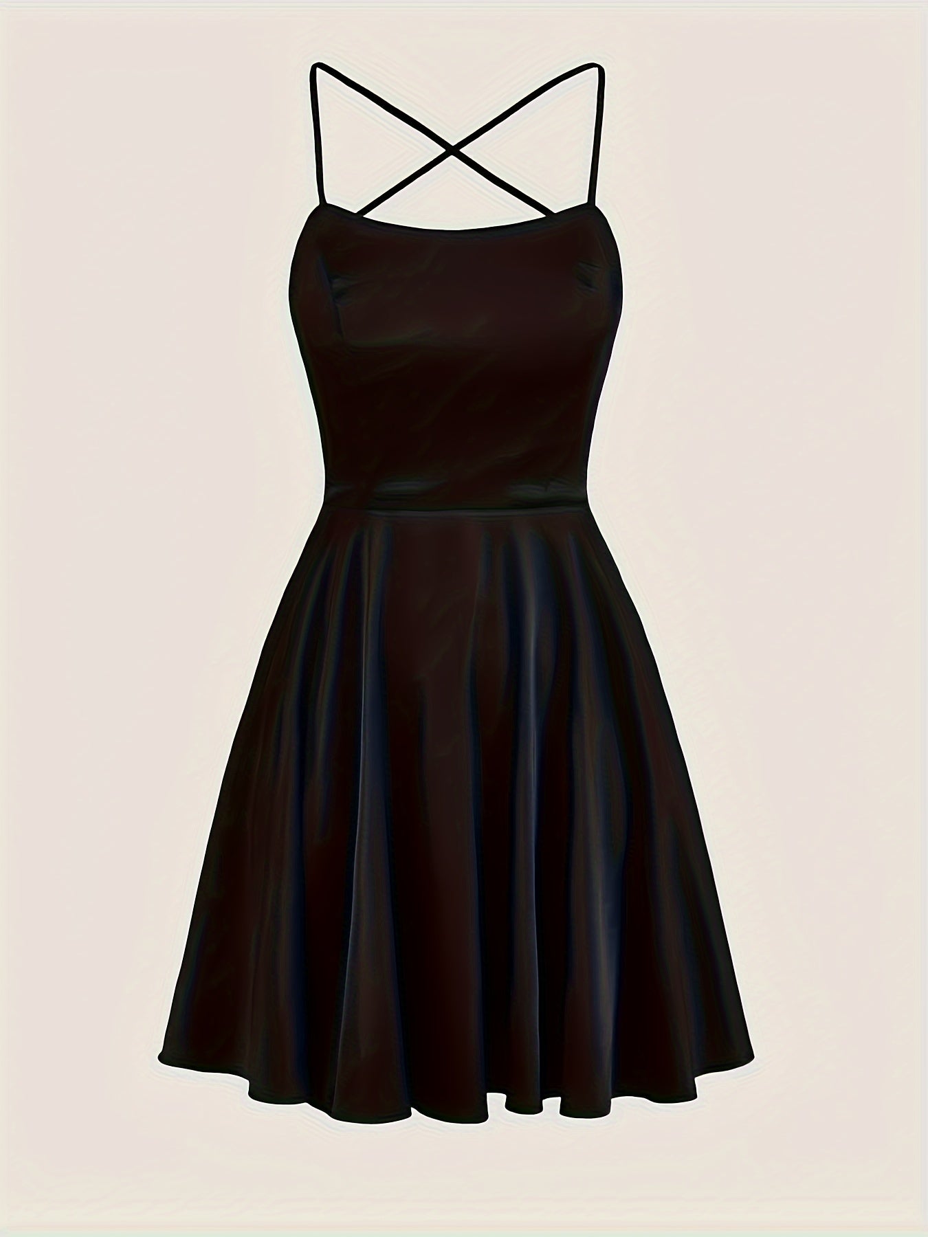 Sixsr Lace Up Spaghetti Strap Dress, Elegant Solid Backless Cami Dress, Women's Clothing