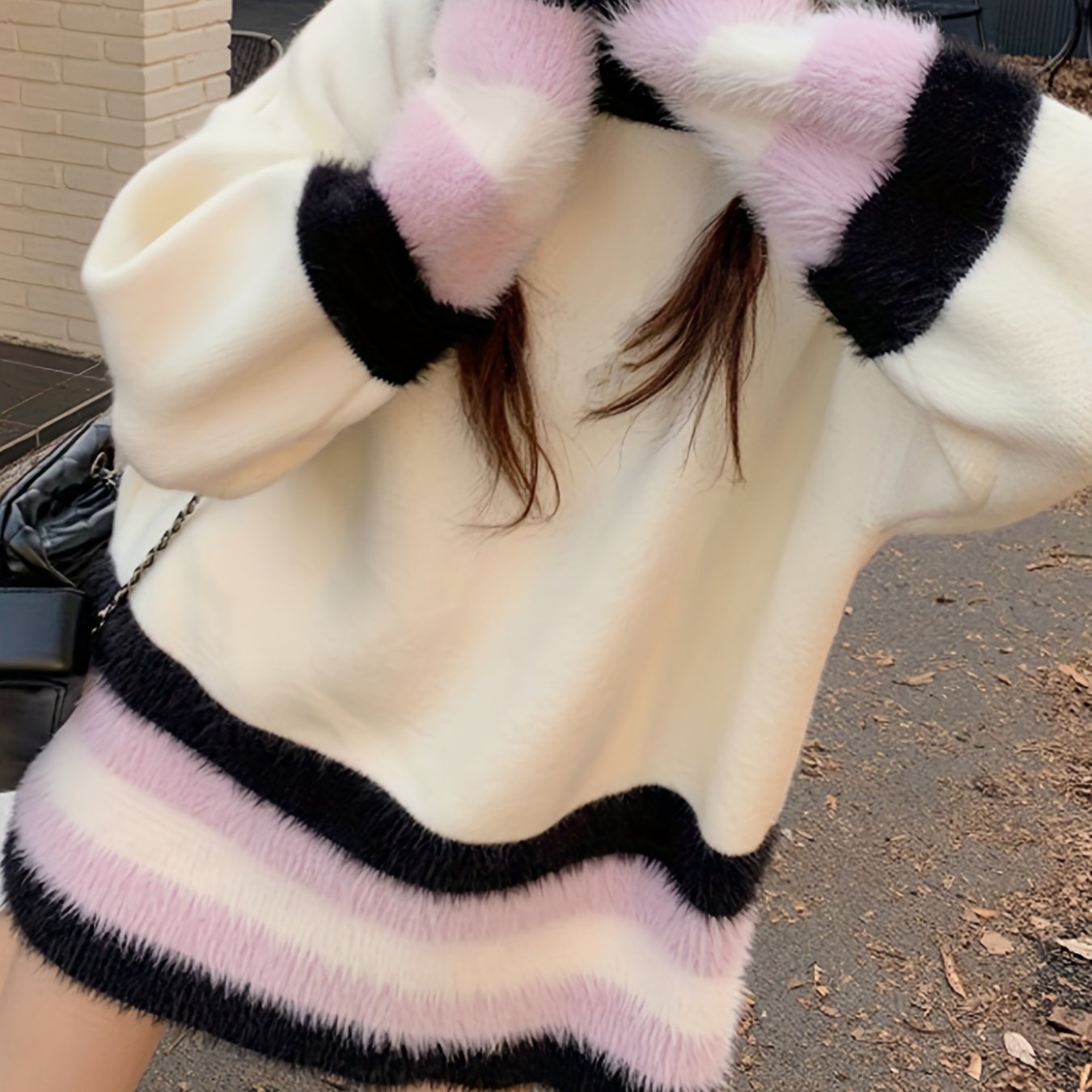 Sixsr Color Block Drop Shoulder Sweater, Casual Long Sleeve Sweater For Fall & Winter, Women's Clothing
