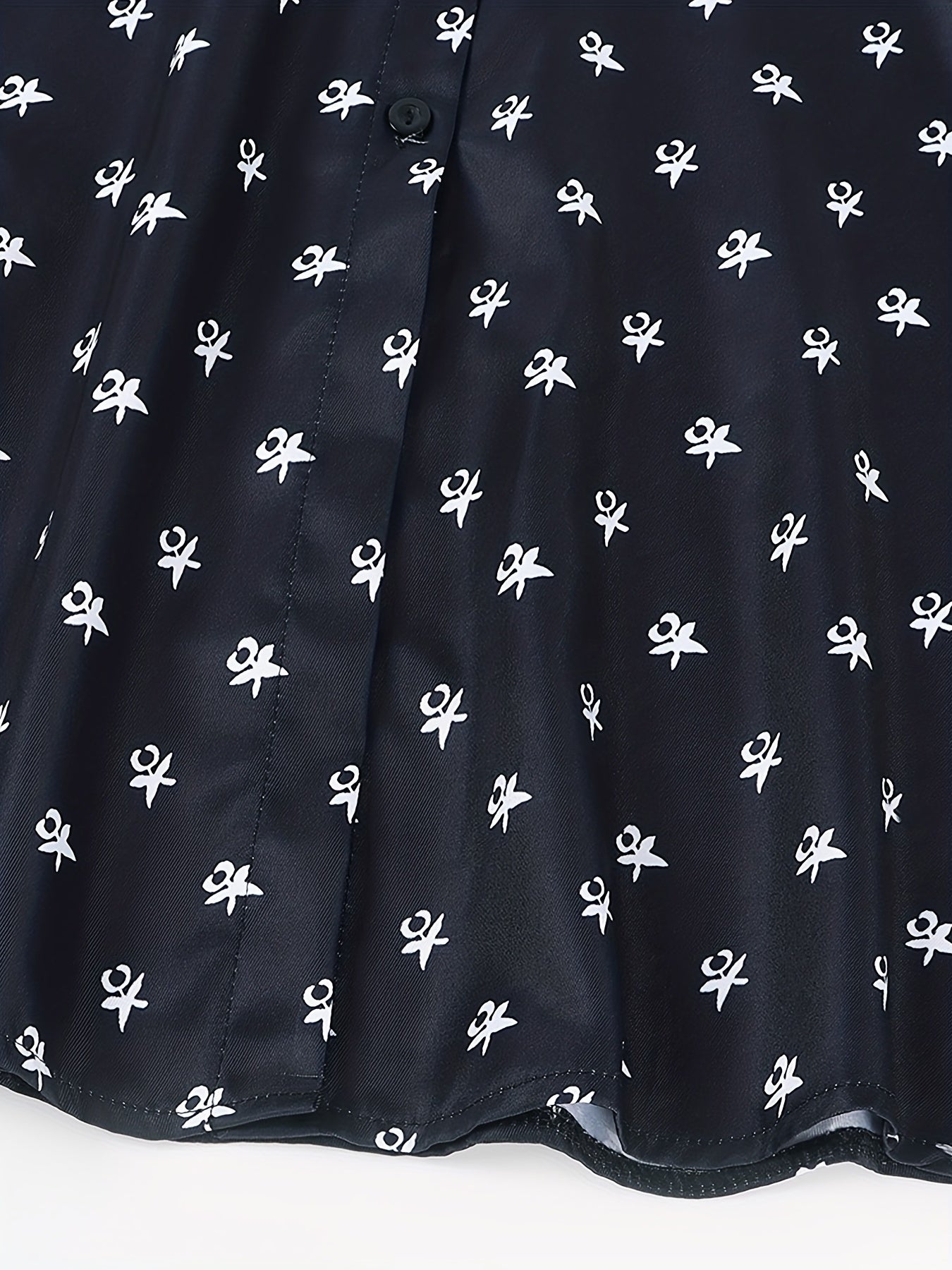 Sixsr Full Printed Button Front Dress, Elegant Long Sleeve Comfy Dress, Women's Clothing