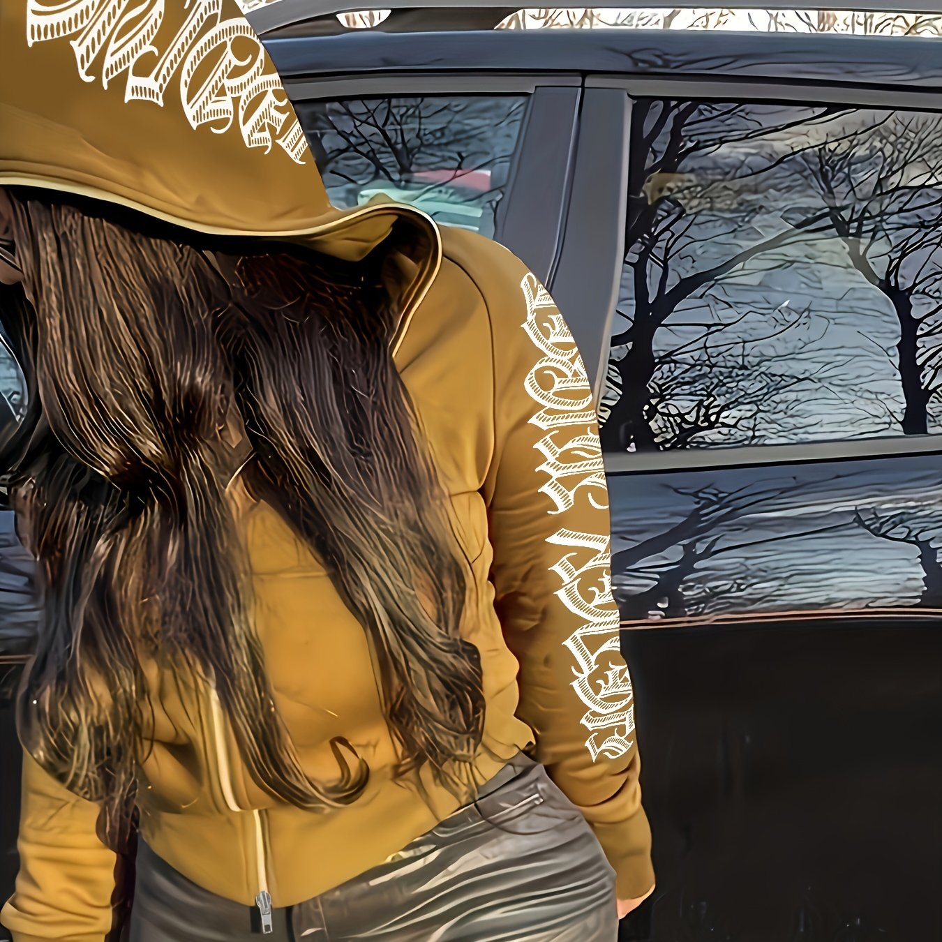 Sixsr Full Zip Up Hooded Sweatshirts, Long Sleeve Top Solid Color Jacket, Graphic Sweatshirt Hoodies Women's Sweatshirts