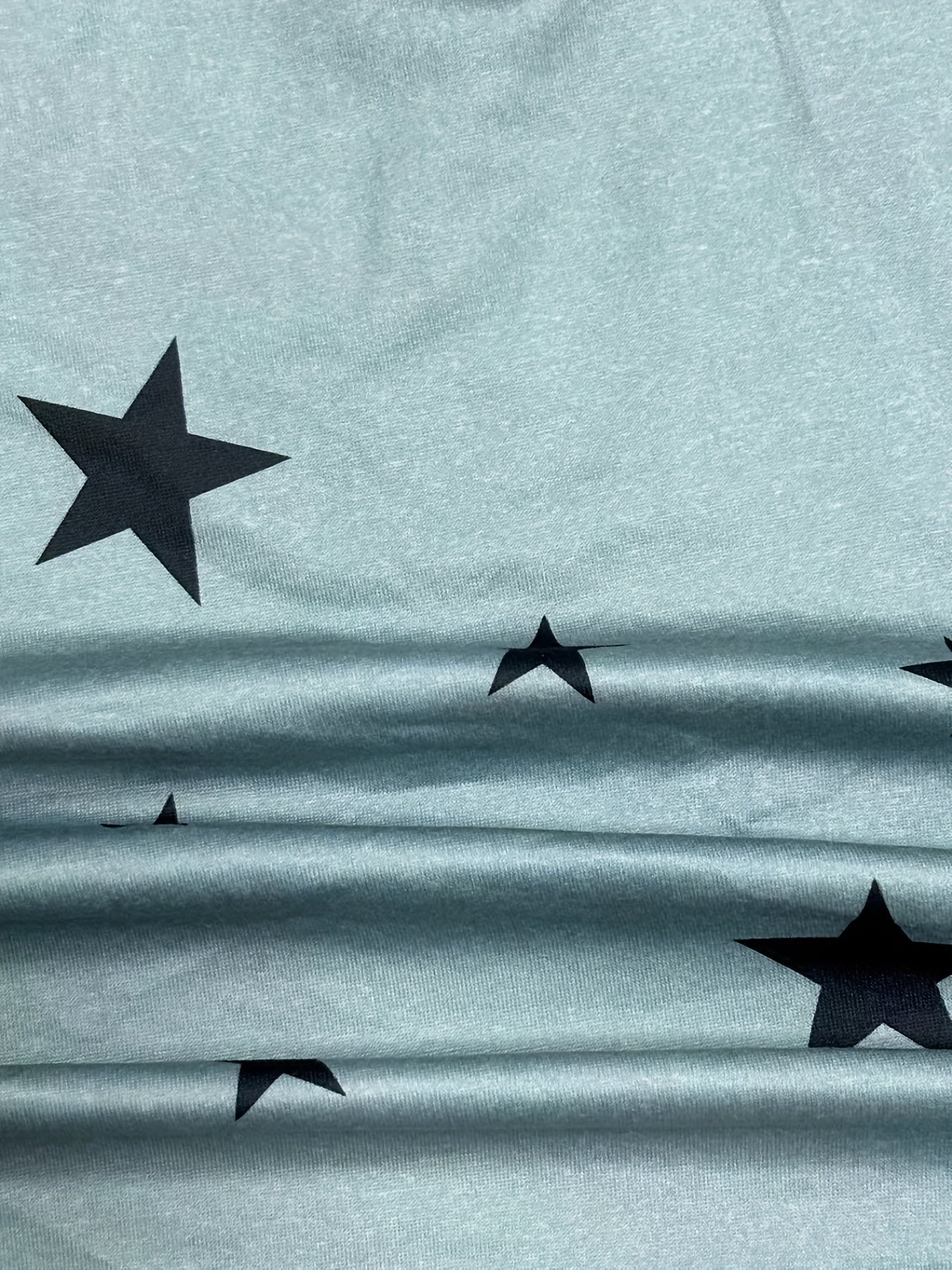 Sixsr Plus Size Casual Top, Women's Plus Star Print Zip Up Long Sleeve Round Neck Slight Stretch Top