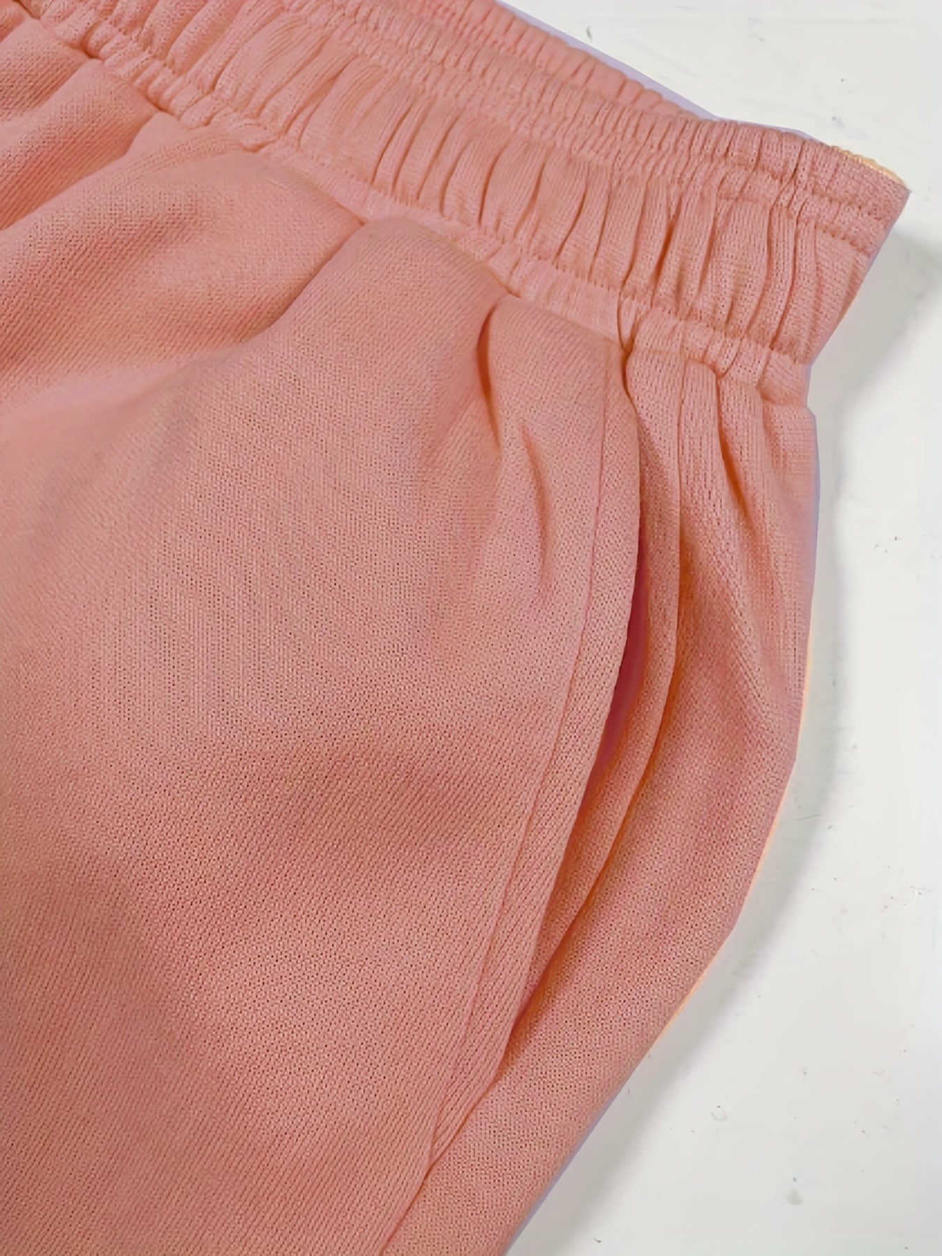 Sixsr Plus Size Casual Pants, Women's Plus Solid Knit High Rise Tapered Leg Pants With Pockets