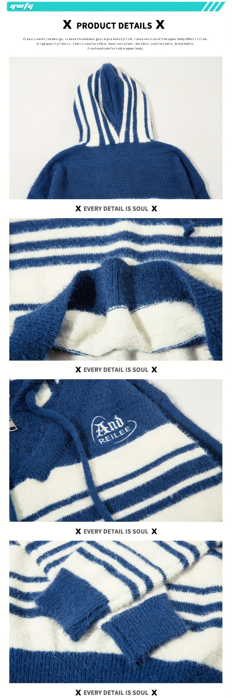 Sixsr Cool Knitted Sweater Hoodies For Men, Men's Casual Retro Striped Pullover Hooded Knit Sweater Streetwear For Winter Fall, As Gifts