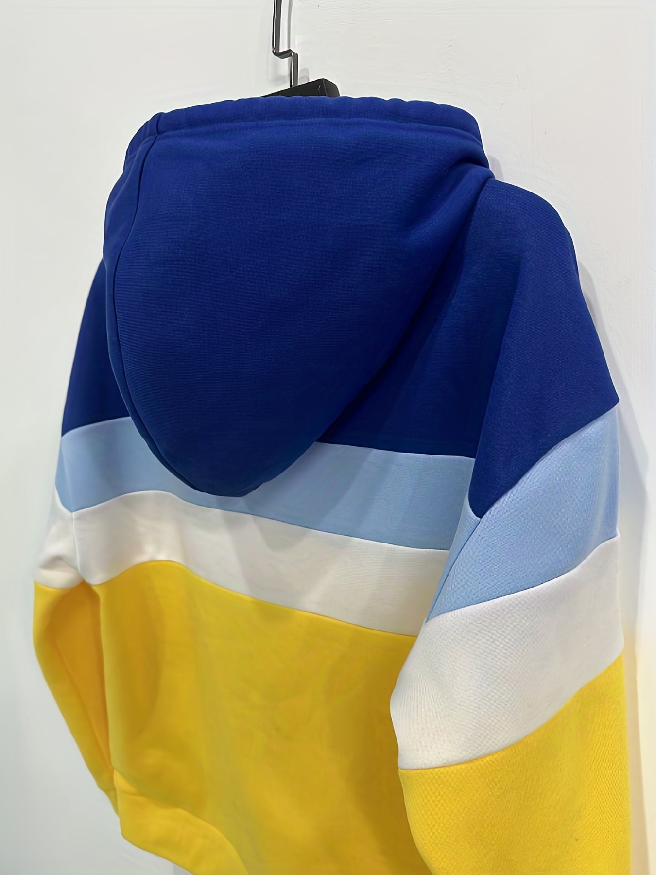 Sixsr Plus Size Casual Sweatshirt, Women's Plus Colorblock Long Sleeve Drawstring Hoodie Sweatshirt
