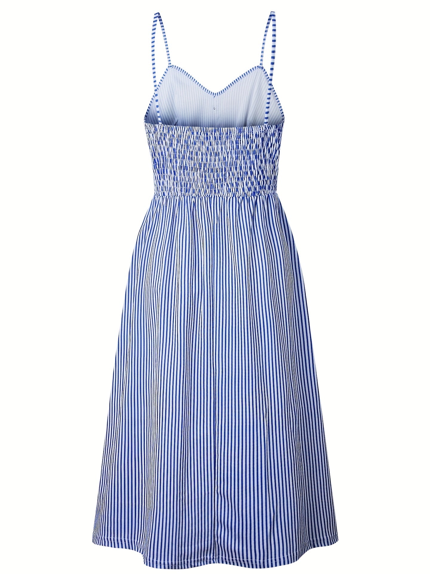 Sixsr Pocket Striped Cami Dress, Sexy Backless Casual Dress For Summer & Spring, Women's Clothing