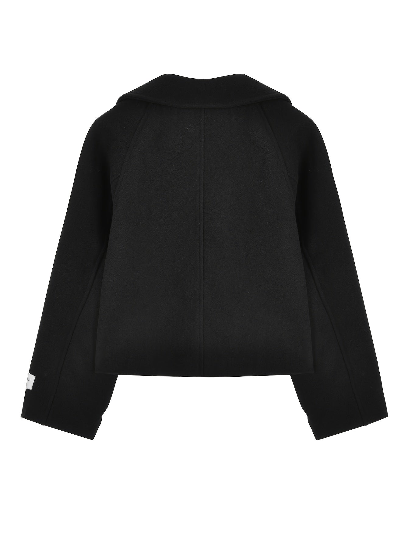 Sixsr Button Front Lapel Neck Jacket, Casual Solid Color Long Sleeve Coat For Fall & Winter, Women's Clothing