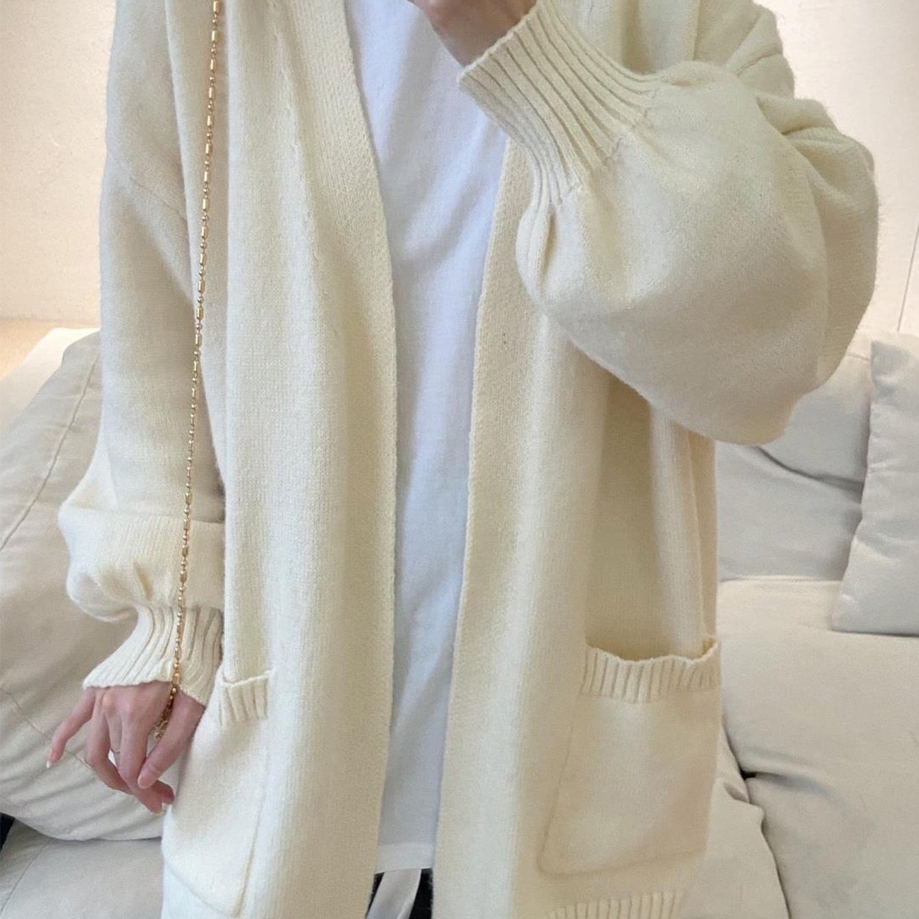 Sixsr Button Front Pockets Cardigan, Elegant Long Sleeve Cadigan For Spring & Fall, Women's Clothing