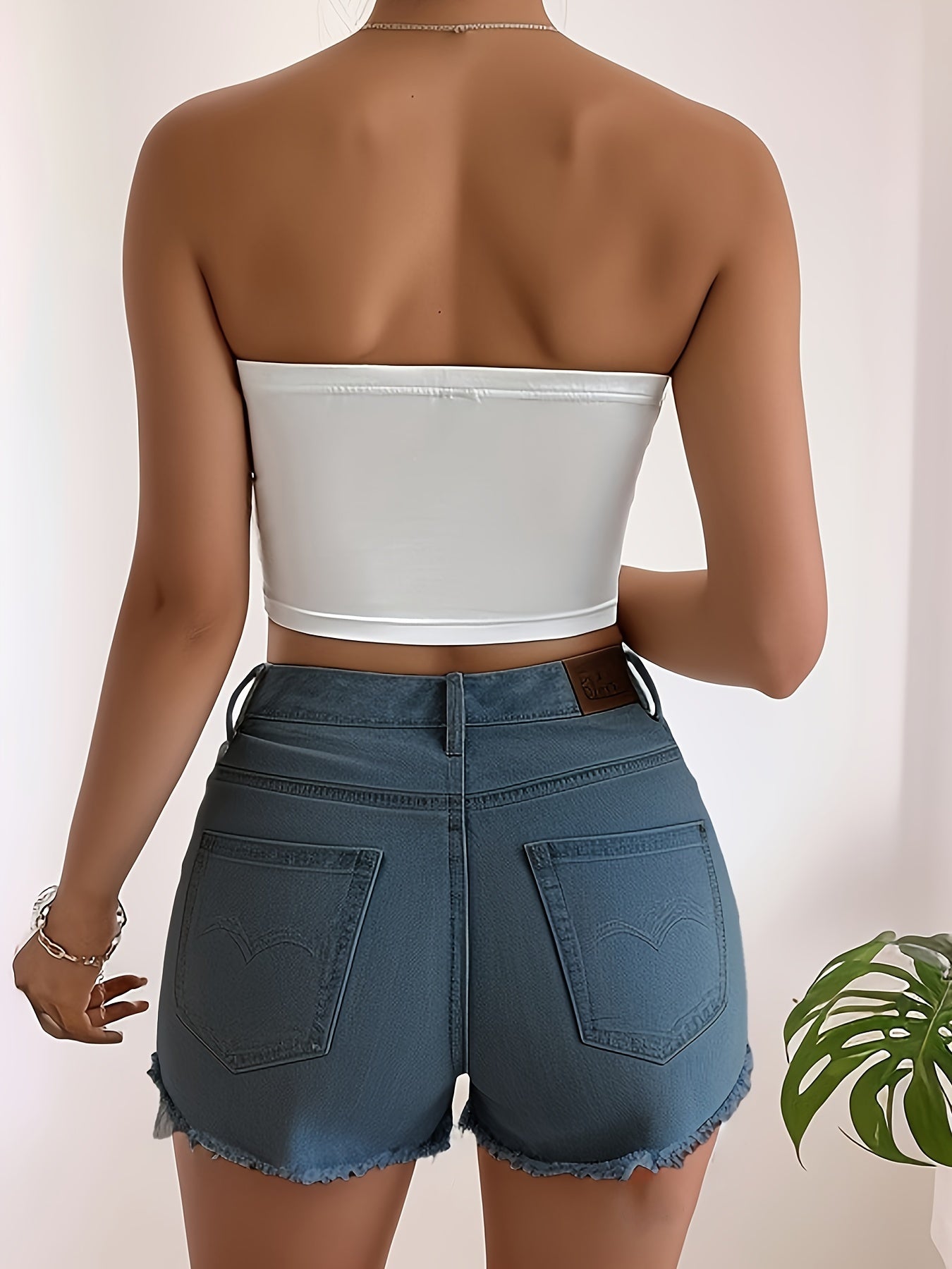 Sixsr Floral Tube Crop Top, Sexy Strapless Tube Top For Summer, Women's Clothing