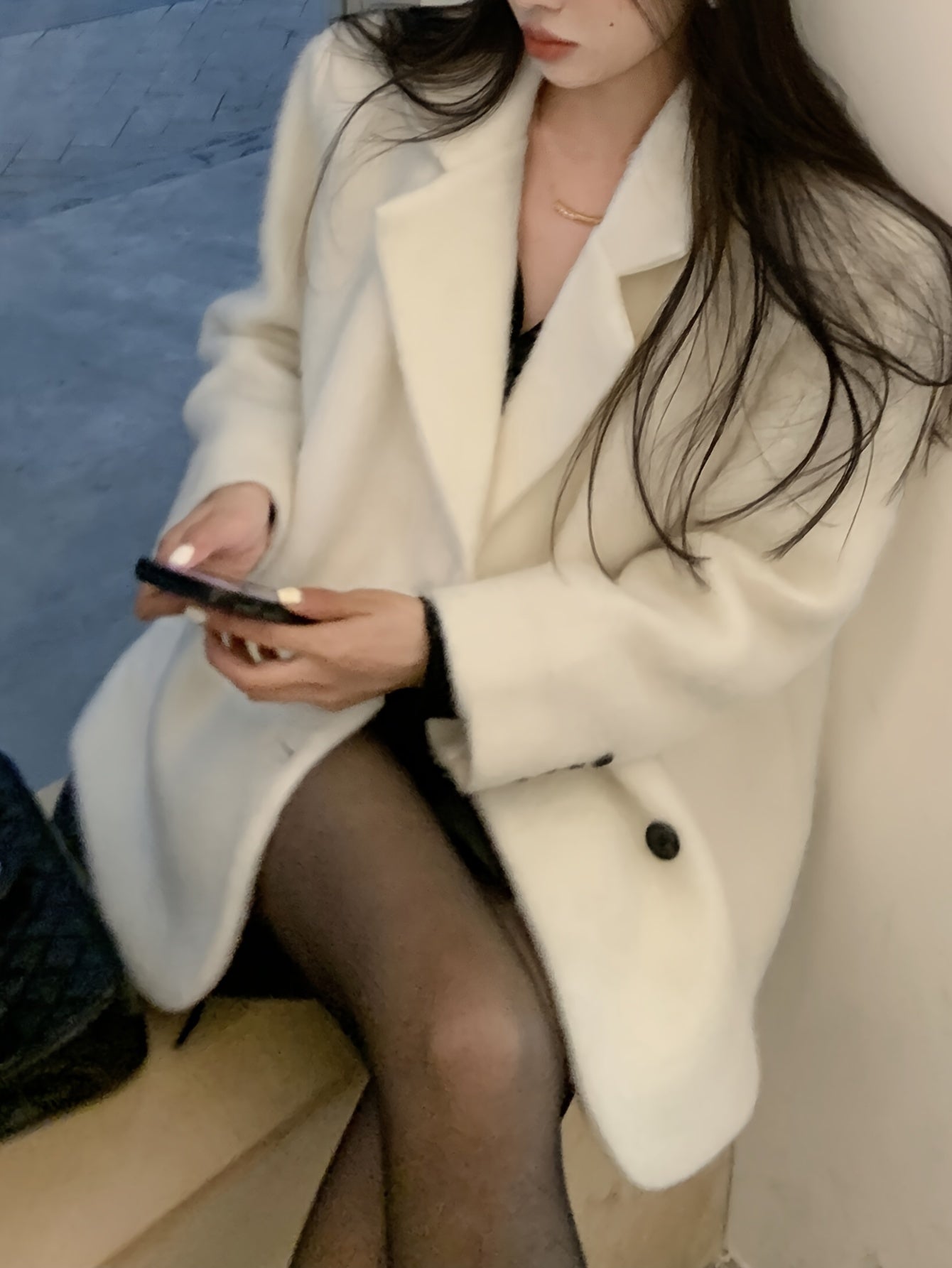 Sixsr Notched Collar Button Front Coat, Elegant Long Sleeve Coat For Office & Work, Women's Clothing