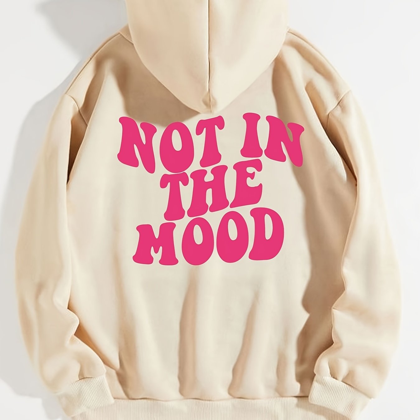 Sixsr Casual Letter Print Hoodie, Drawstring Hooded Pocket Fashion Loose Fall & Winter Sweatshirt, Women's Clothing