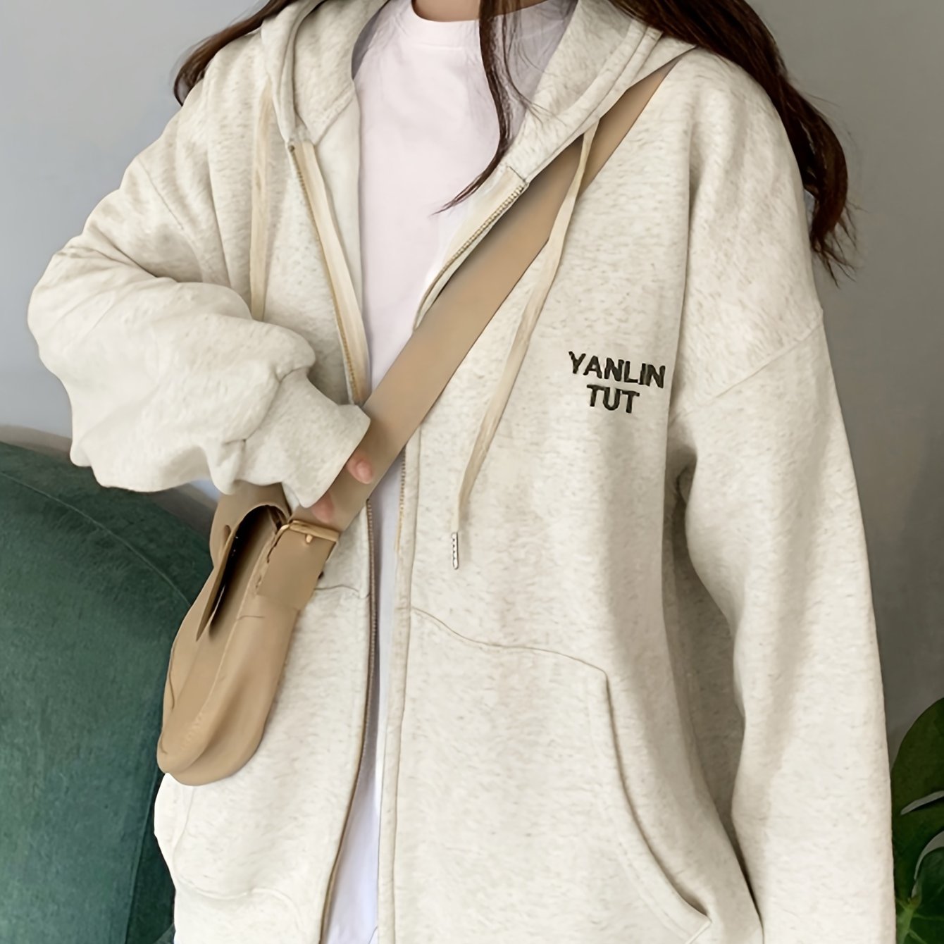 Sixsr Zipper Drawstring Hooded, Casual Long Sleeve With Pocket Hooded, Women's Clothing