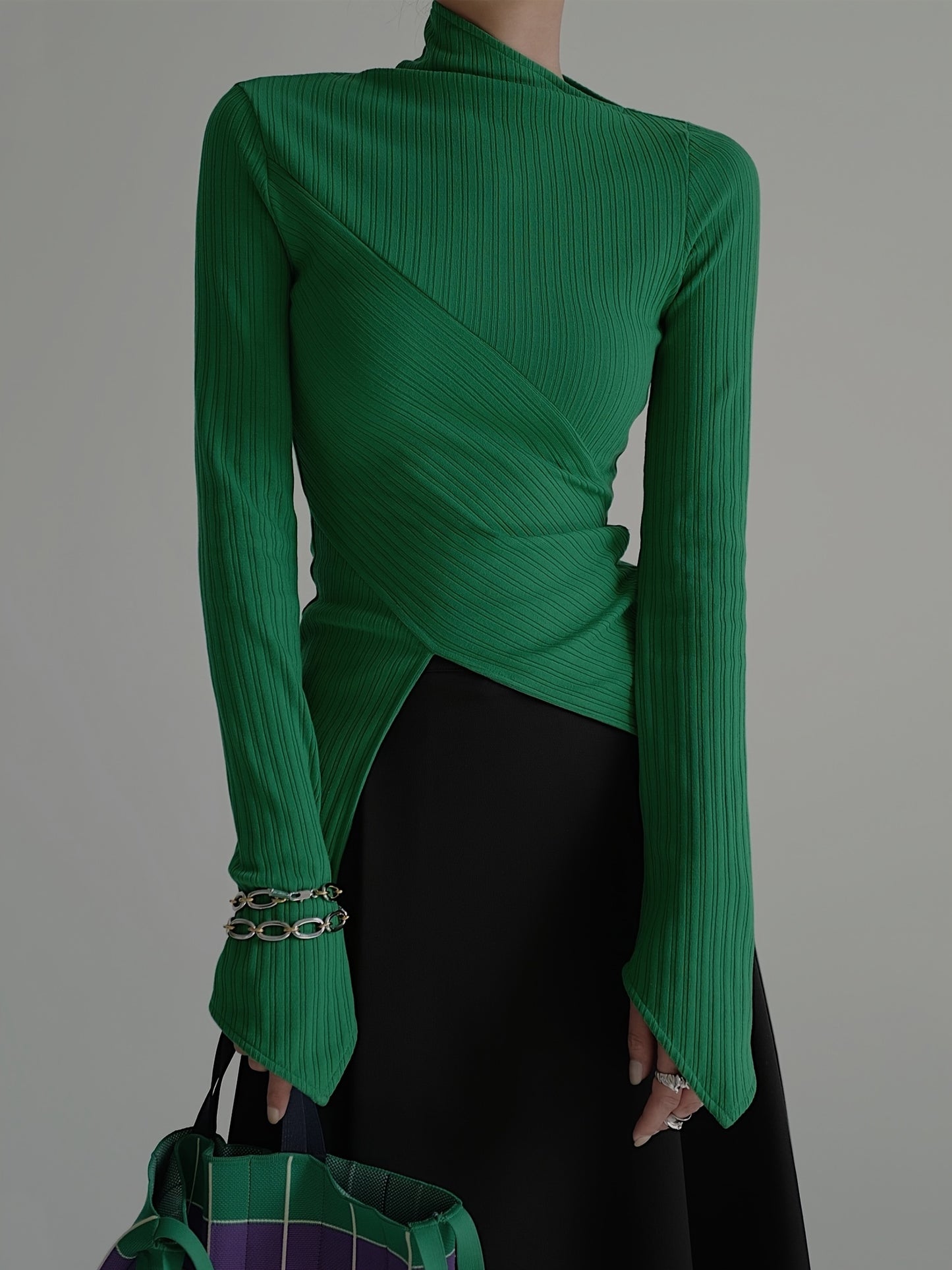 Sixsr Elegant Long Sleeve Basic T-Shirts, Solid Casual T-Shirts For Spring & Fall, Women's Clothing