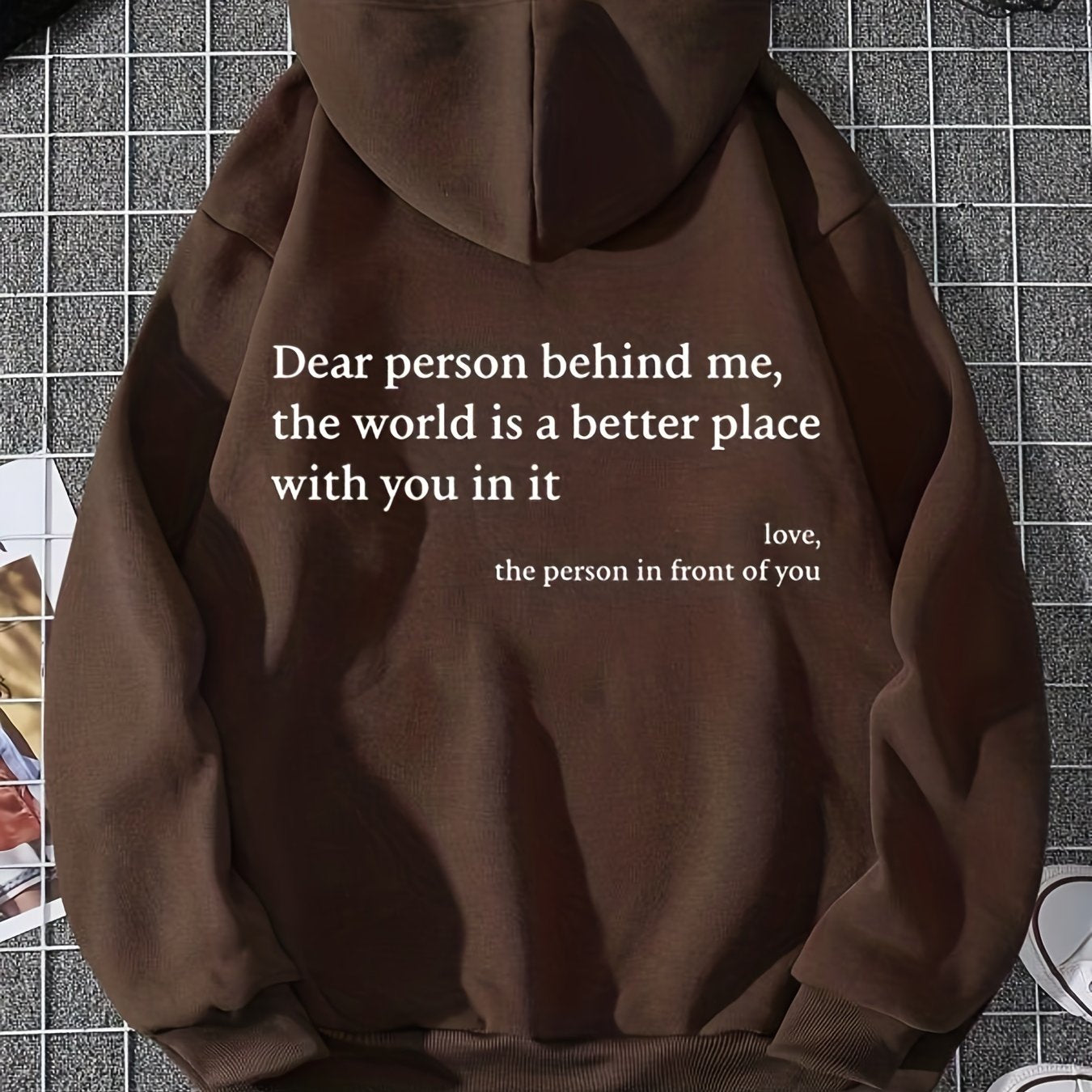 Sixsr Letter Print Hoodies, Long Sleeve Thermal Drawstring Casual Sweatshirt For Fall & Winter, Women's Clothing