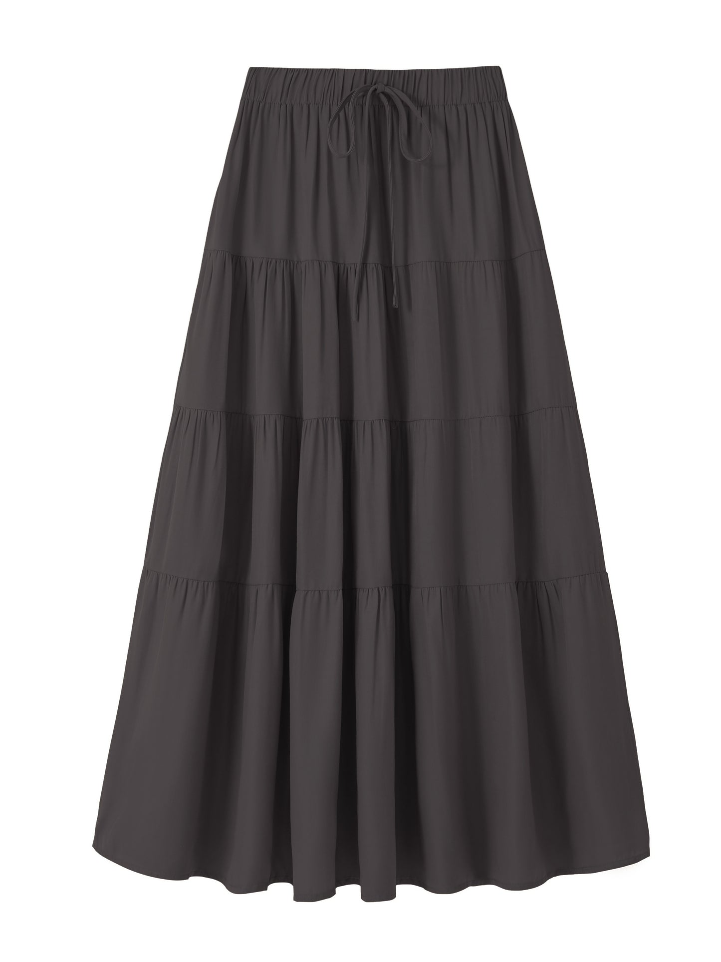 Ruffle Layered Hem Drawstring Skirt, Casual Skirt For Spring & Summer, Women's Clothing