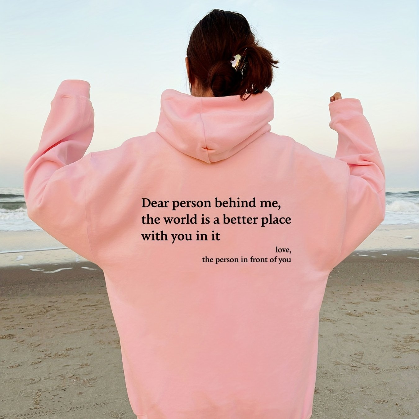 Sixsr Letter Print Hoodies, Long Sleeve Casual Sweatshirt For Winter & Fall, Women's Clothing