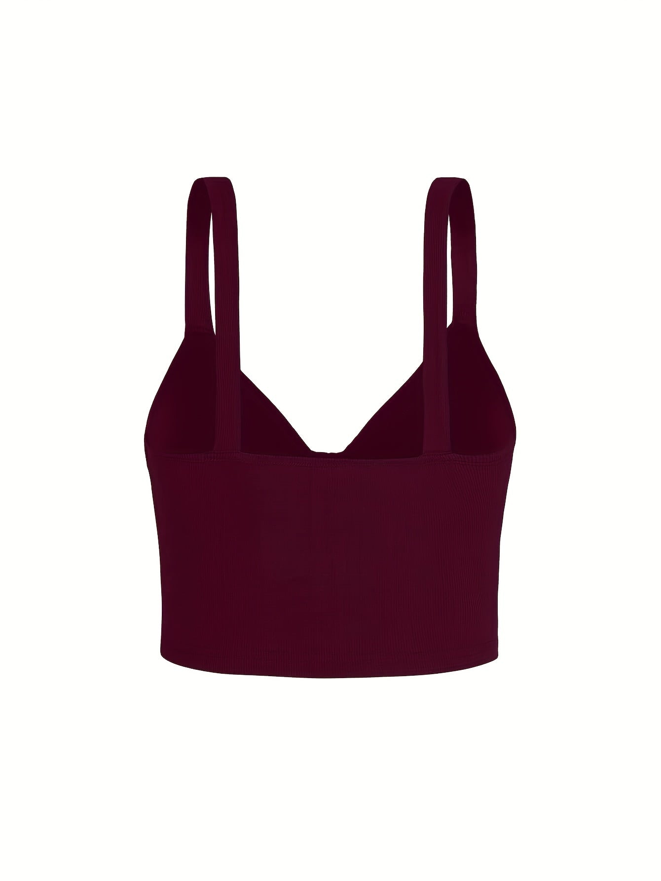 Sixsr Plus Size Casual Cami Top, Women's Plus Solid Ribbed Twist Front V Neck Slight Stretch Cami Top