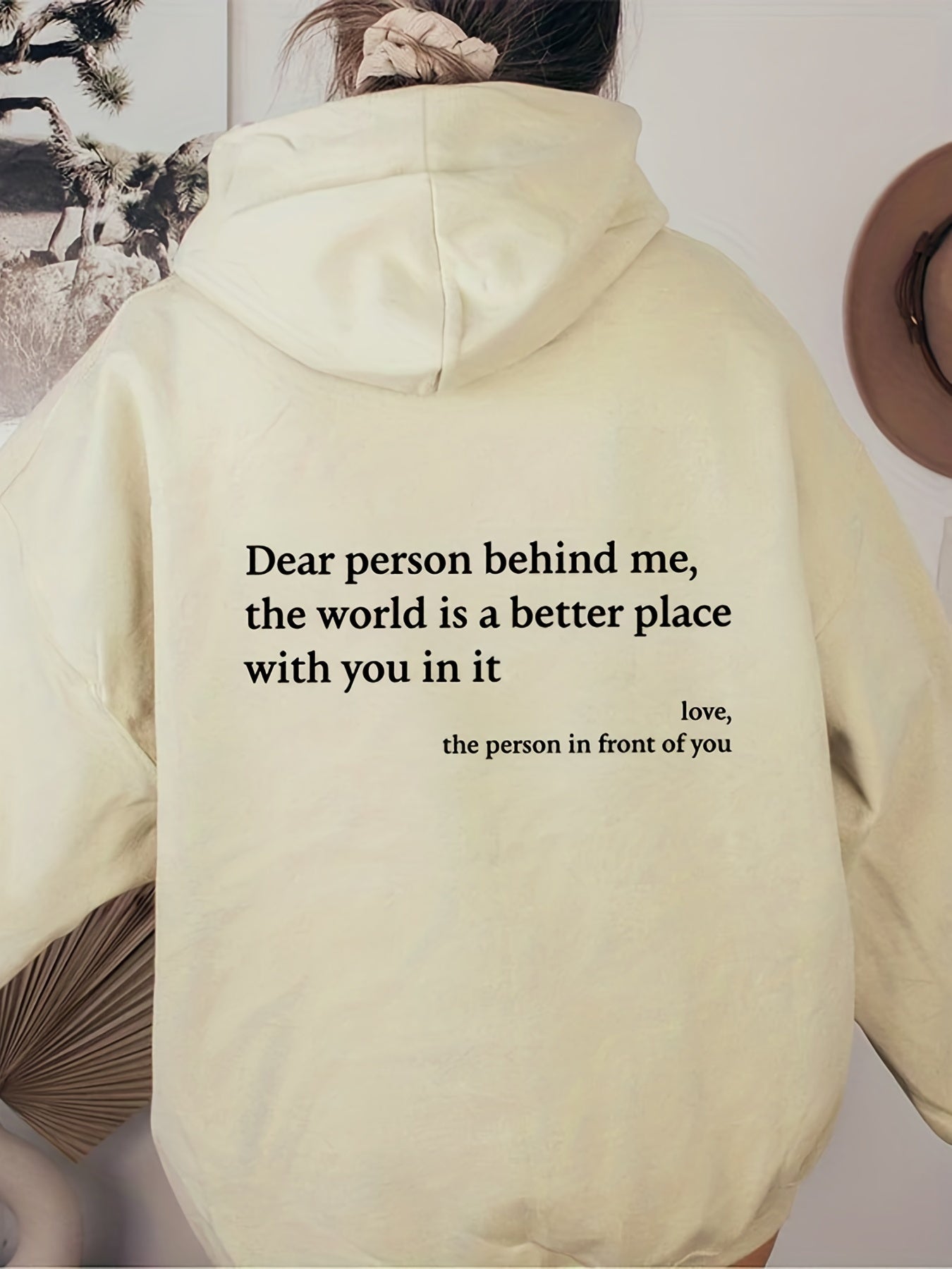 Sixsr Letter Print Hoodies, Long Sleeve Casual Sweatshirt For Winter & Fall, Women's Clothing