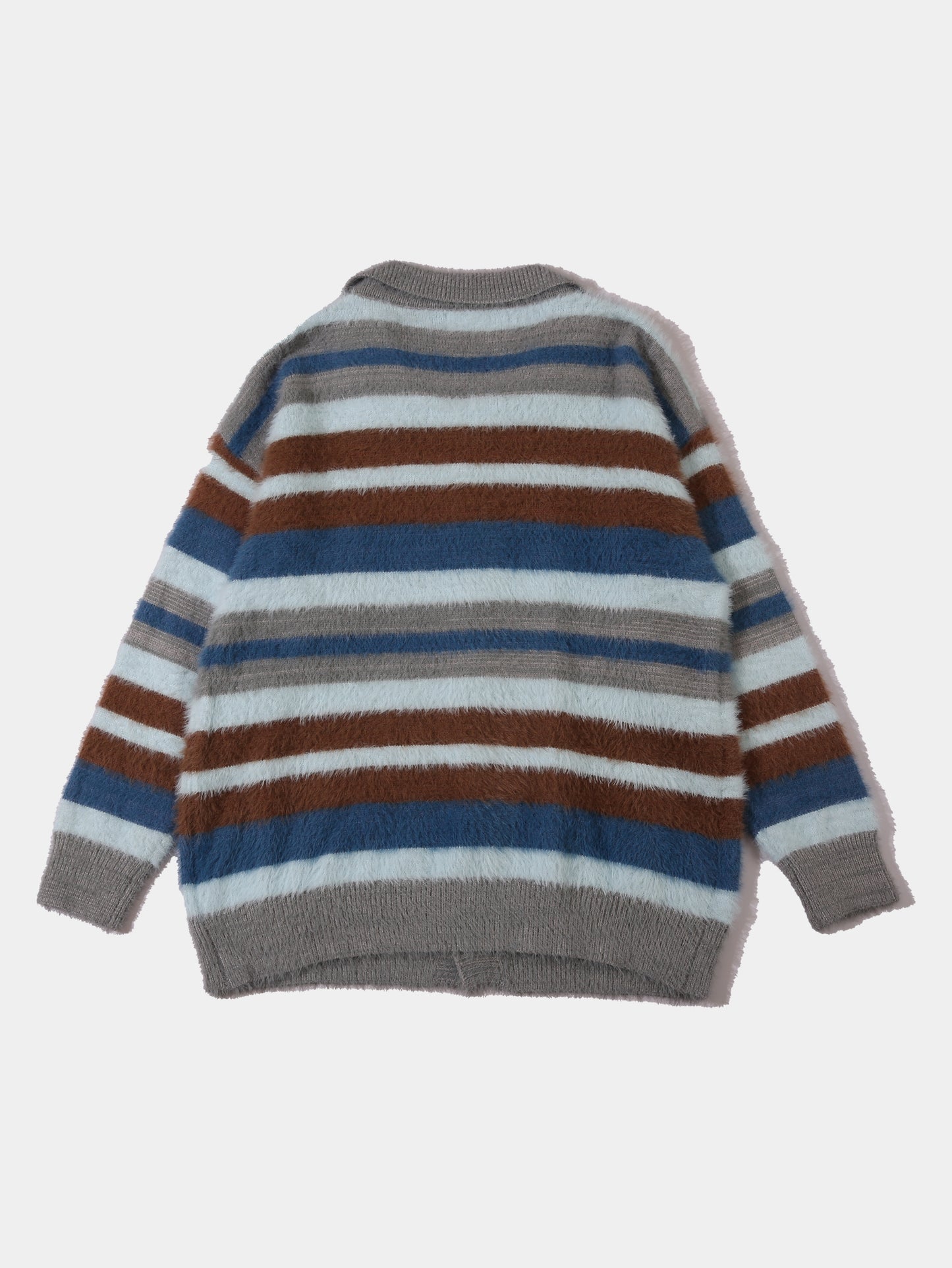 Sixsr Elegant Retro Striped Mid Stretch Cardigan, Men's Casual Vintage Style V Neck Button Up Cardigan For Fall Winter