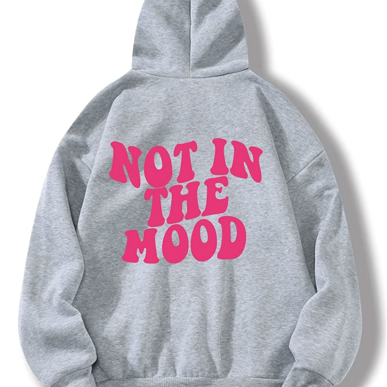 Sixsr Casual Letter Print Hoodie, Drawstring Hooded Pocket Fashion Loose Fall & Winter Sweatshirt, Women's Clothing