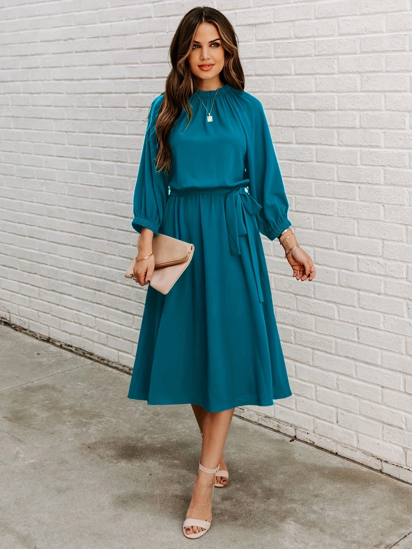 Sixsr Women's Dresses Sexy Summer Women's High Waist Slim Fashion Solid Color Slim Temperament Maxi Dresses