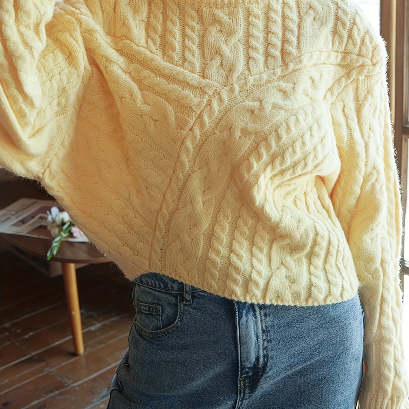 Sixsr Y2K Twist Pattern Crew Neck Sweater, Long Sleeve Sweater For Fall & Winter, Women's Clothing