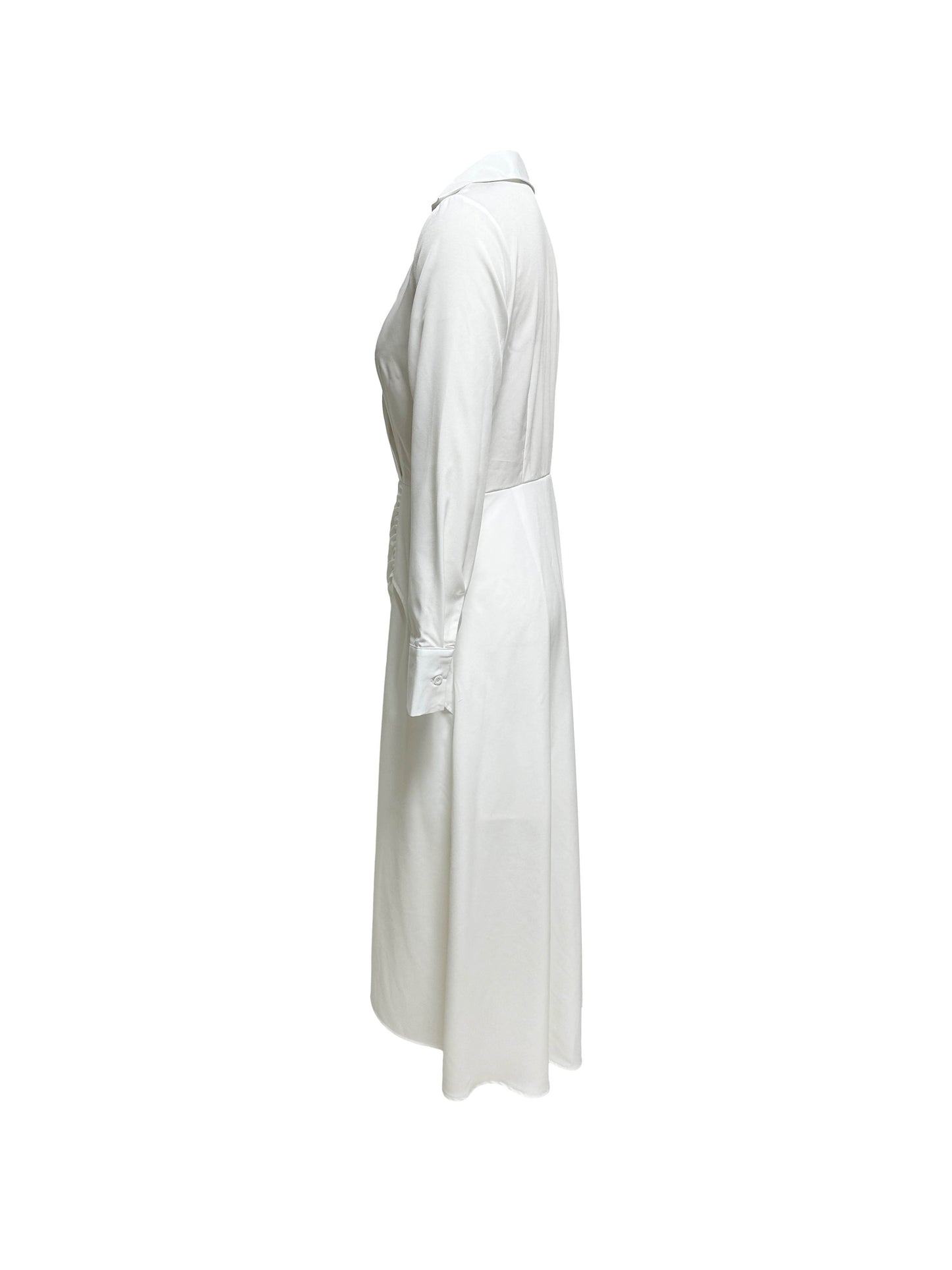 Sixsr Elegant Split Shirt Dress, Solid Long Sleeve Dress For Spring & Fall, Women's Clothing