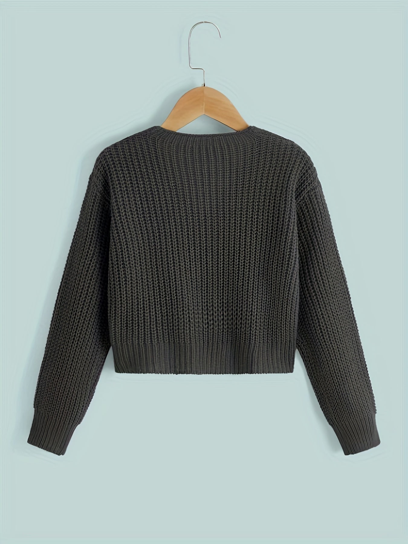 Sixsr Girls Casual & Elegant Ribbed Button Up Cardigan Long Sleeve Sweater For Spring And Autumn