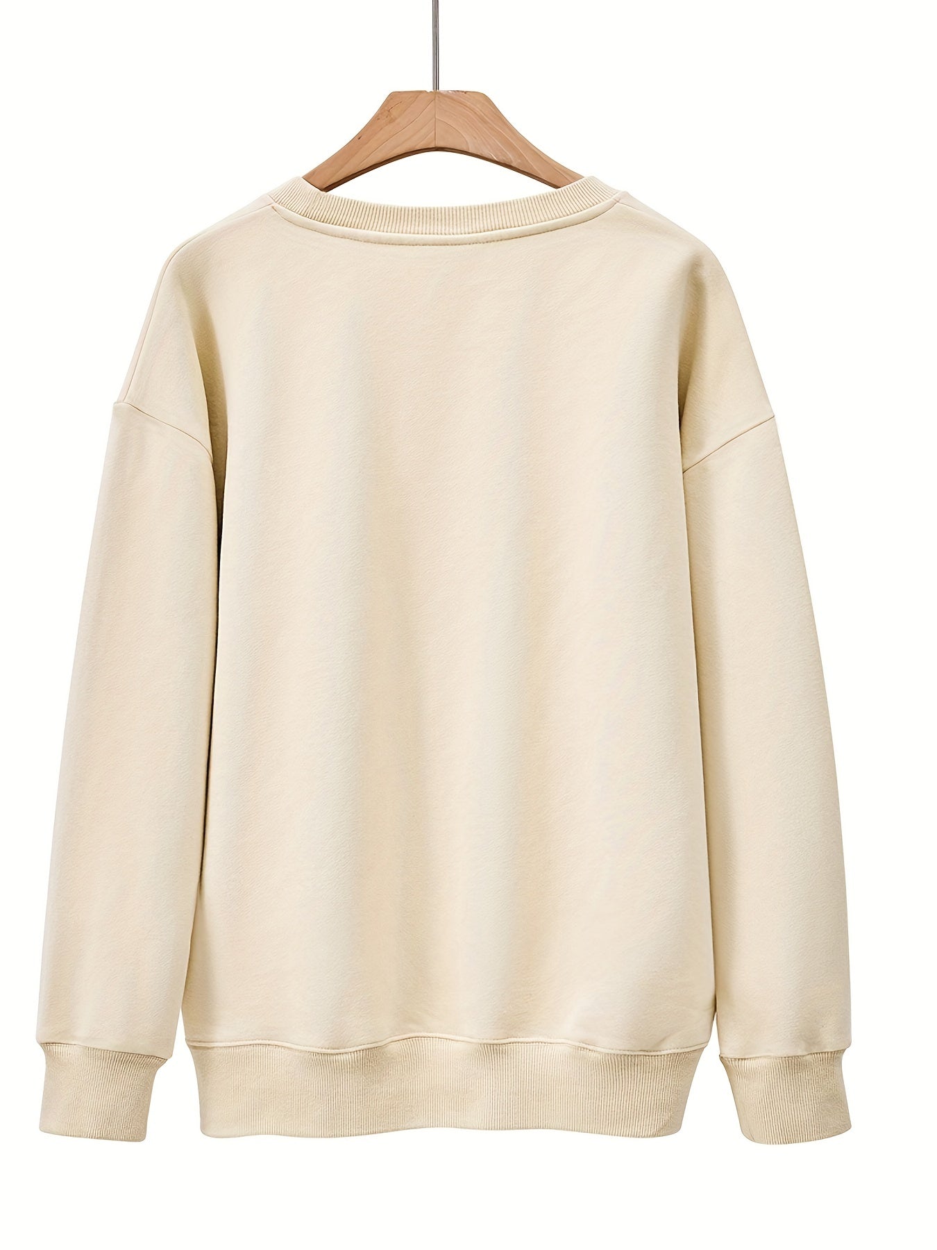 Sixsr Graphic Print Sweatshirt, Casual Long Sleeve Crew Neck Sweatshirt For Spring & Fall, Women's Clothing