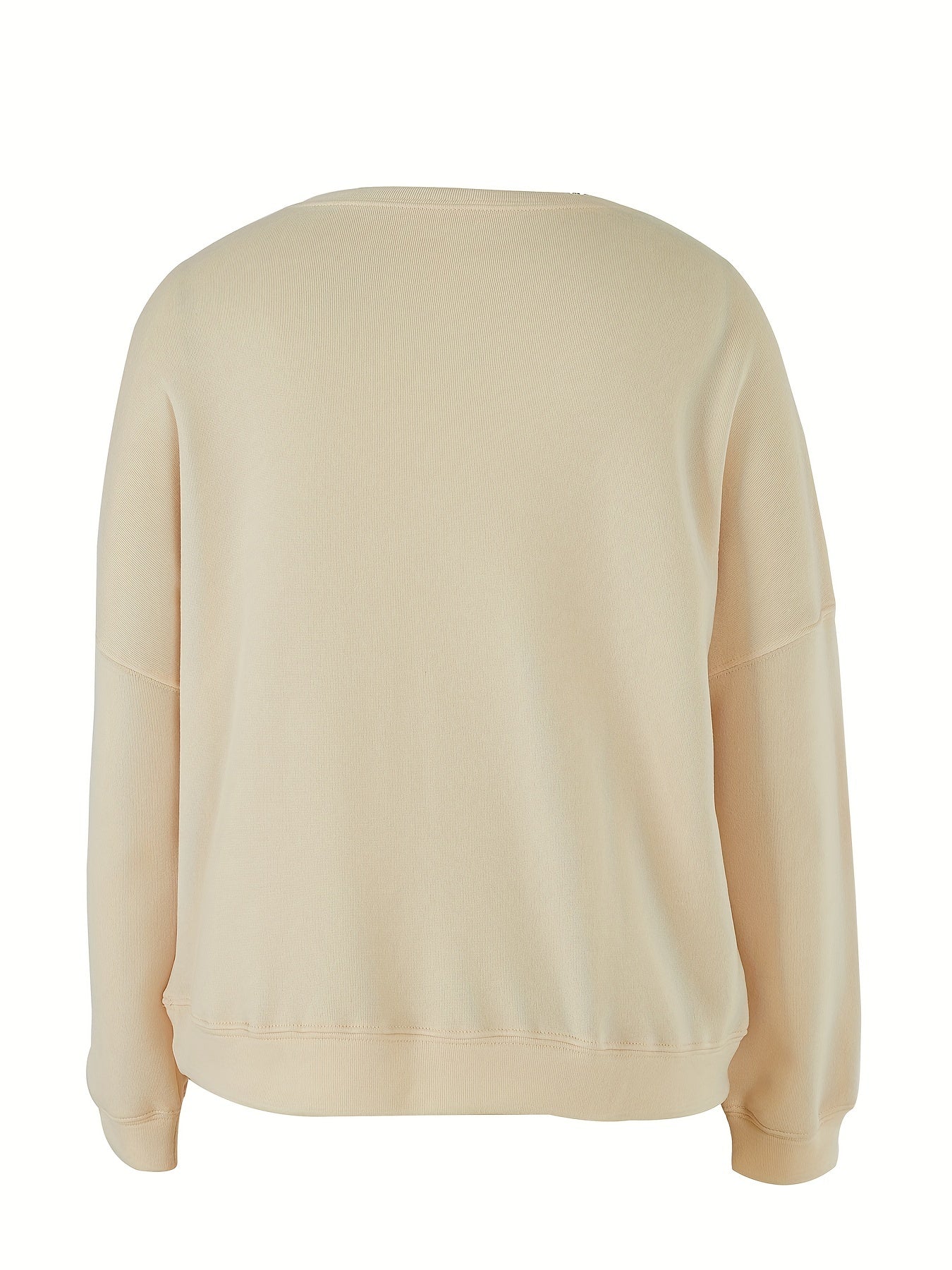 Sixsr Round Neck Bee Print Pullover, Casual Fashion Loose Long Sleeve Sweatshirt, Women's Clothing