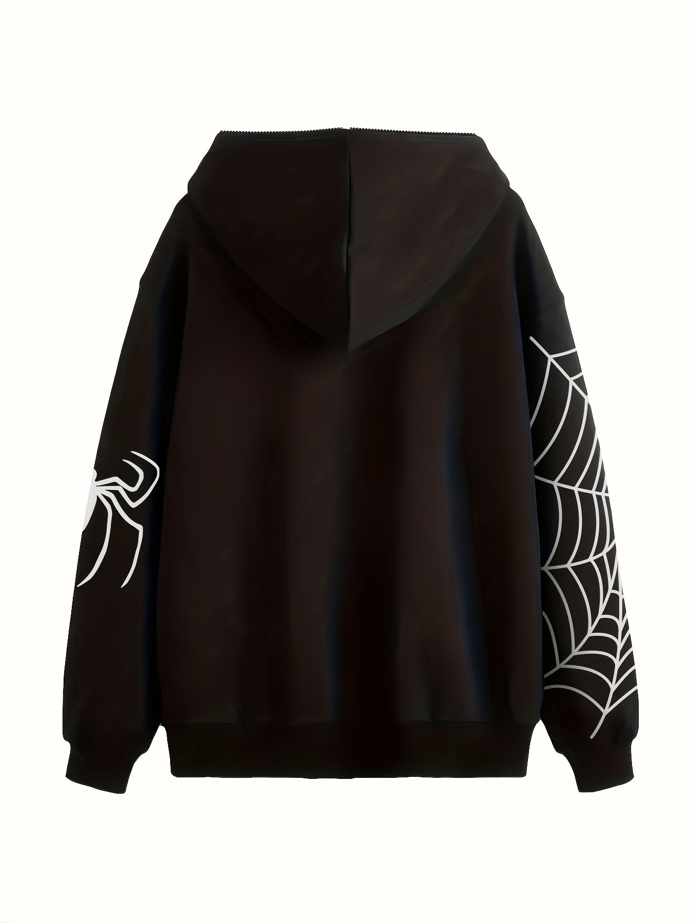 Sixsr Y2K Spider Print Zip Up Hoodie, Long Sleeve Hoodies Sweatshirt, Women's Clothing