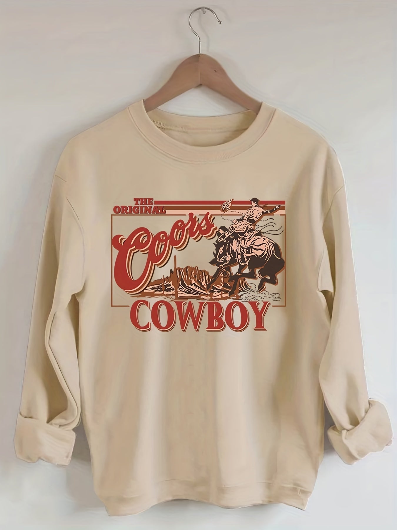 Sixsr Graphic Print Pullover Sweatshirt, Casual Long Sleeve Crew Neck Sweatshirt For Spring & Fall, Women's Clothing