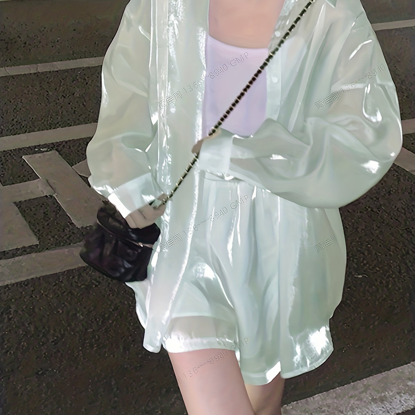 Sixsr Shiny Solid Shirt, Casual Button Front Long Sleeve Shirt, Women's Clothing