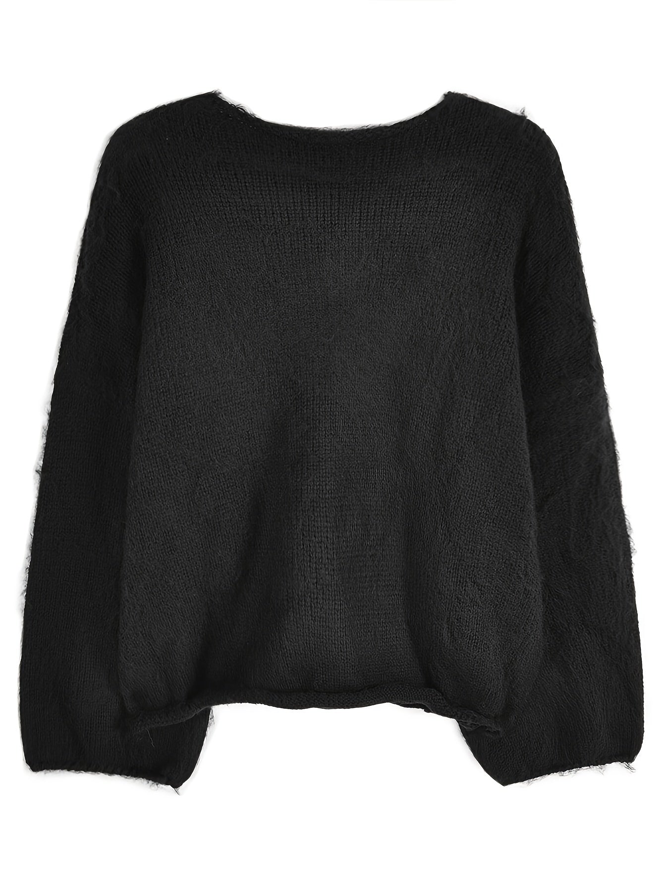 Sixsr Letter Print Crew Neck Sweater, Casual Long Sleeve Sweater For Fall & Winter, Women's Clothing