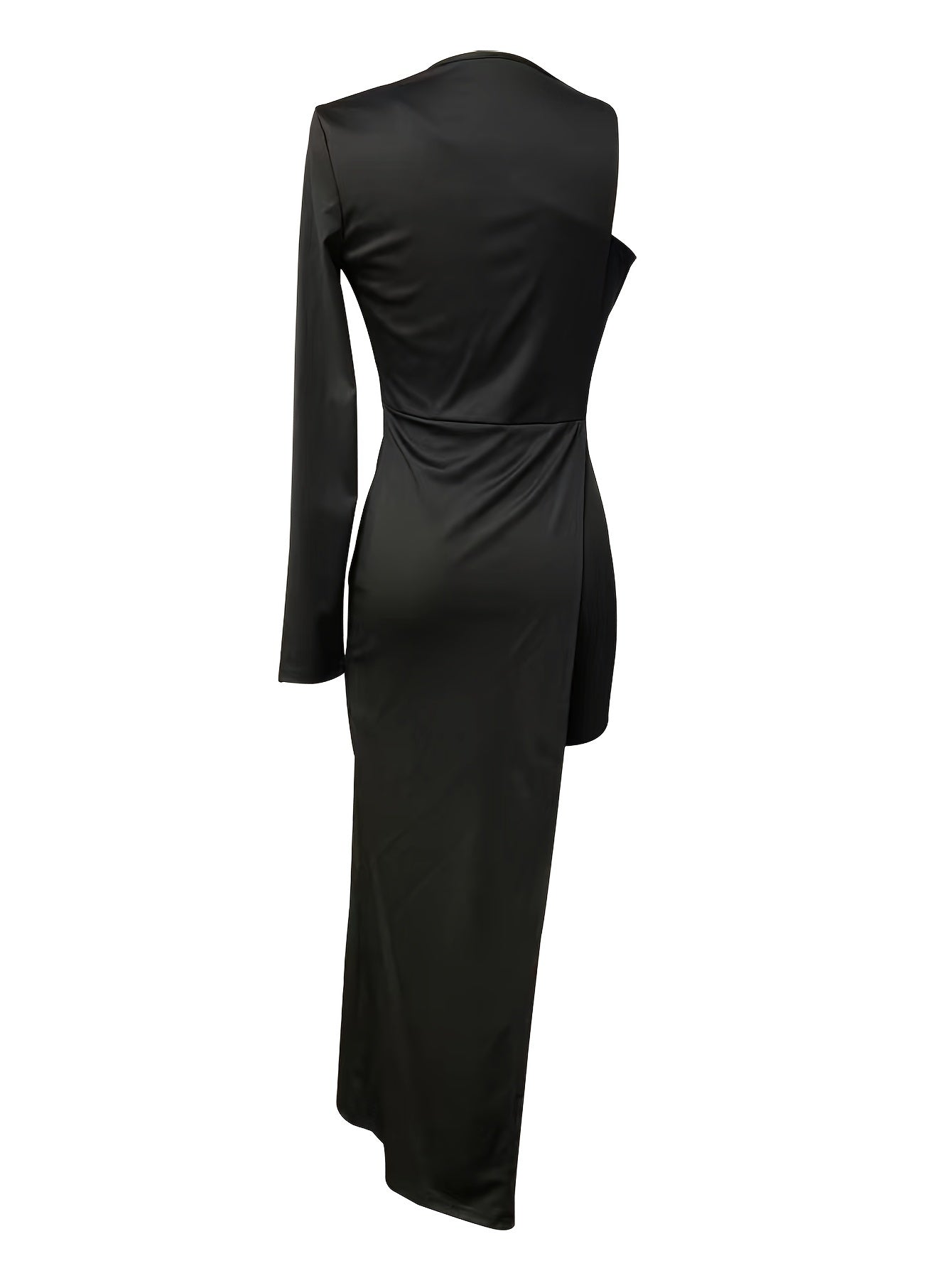 Sixsr Solid Asymmetric One Shoulder Dress, Long Semi Formal Elegant Dress, Women's Clothing