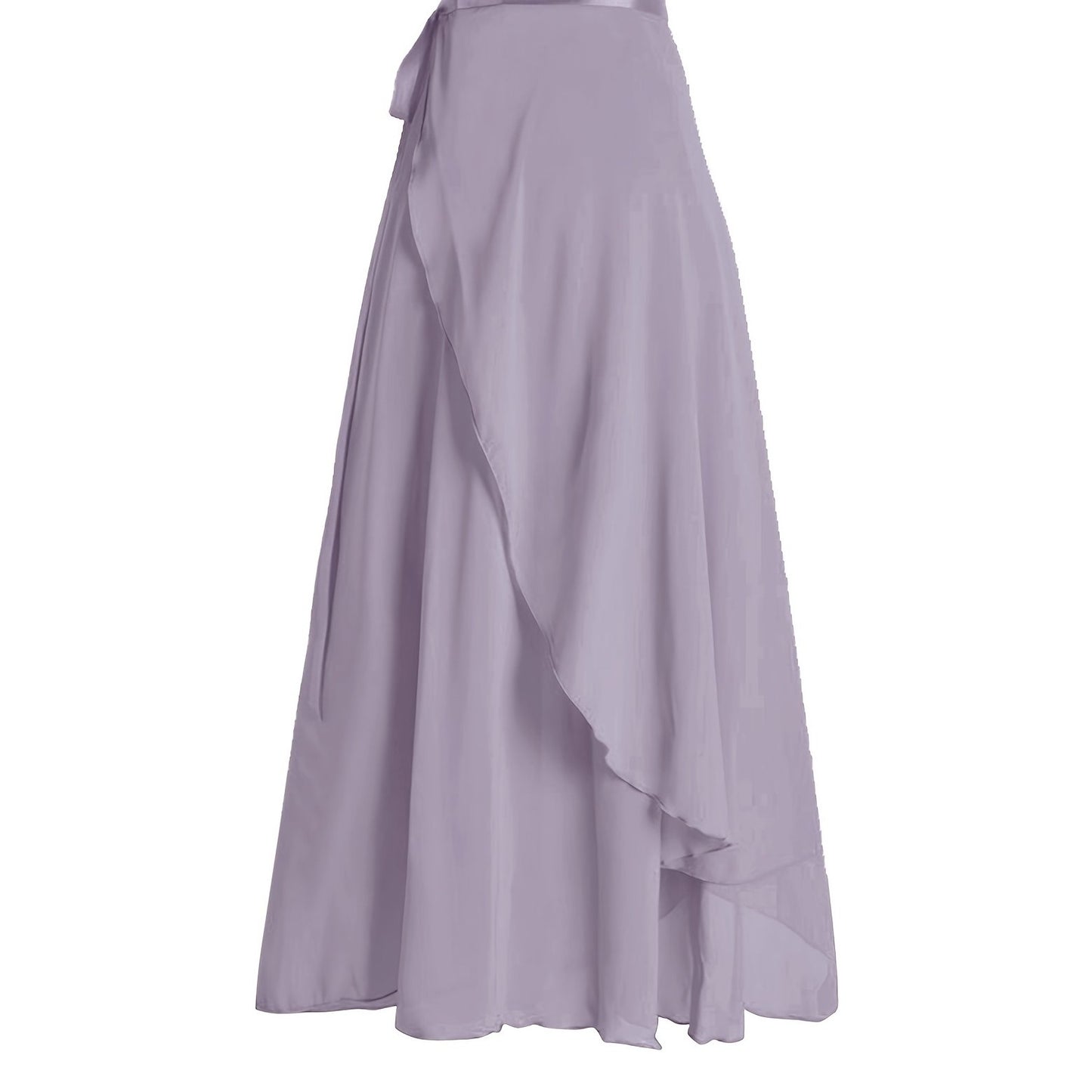 Ruffle Asymmetrical Hem Dance Skirts, Chiffon High Waist Ballet One Piece Wrap Skirts, Women's Ballet Wear