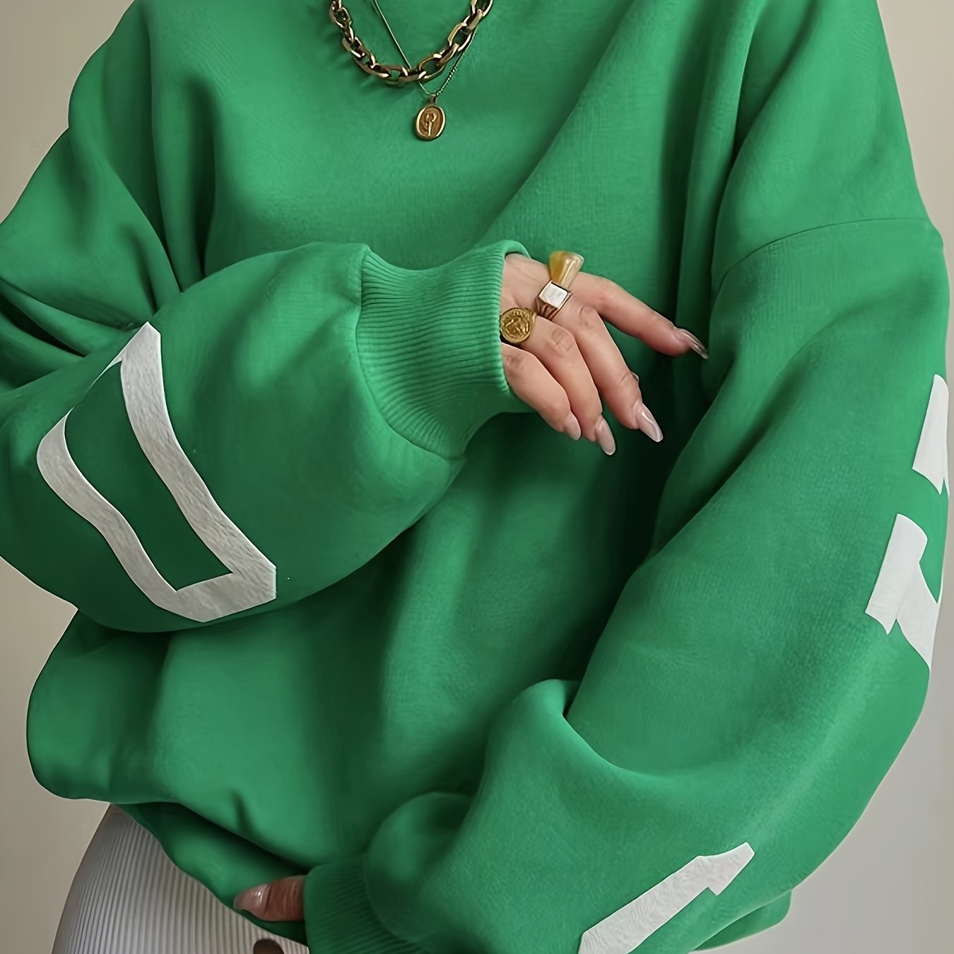 Sixsr Girls' Casual Letter Print Crew Neck Sweatshirt Loose Fit Kids Long Sleeve Pullover For Streetwear