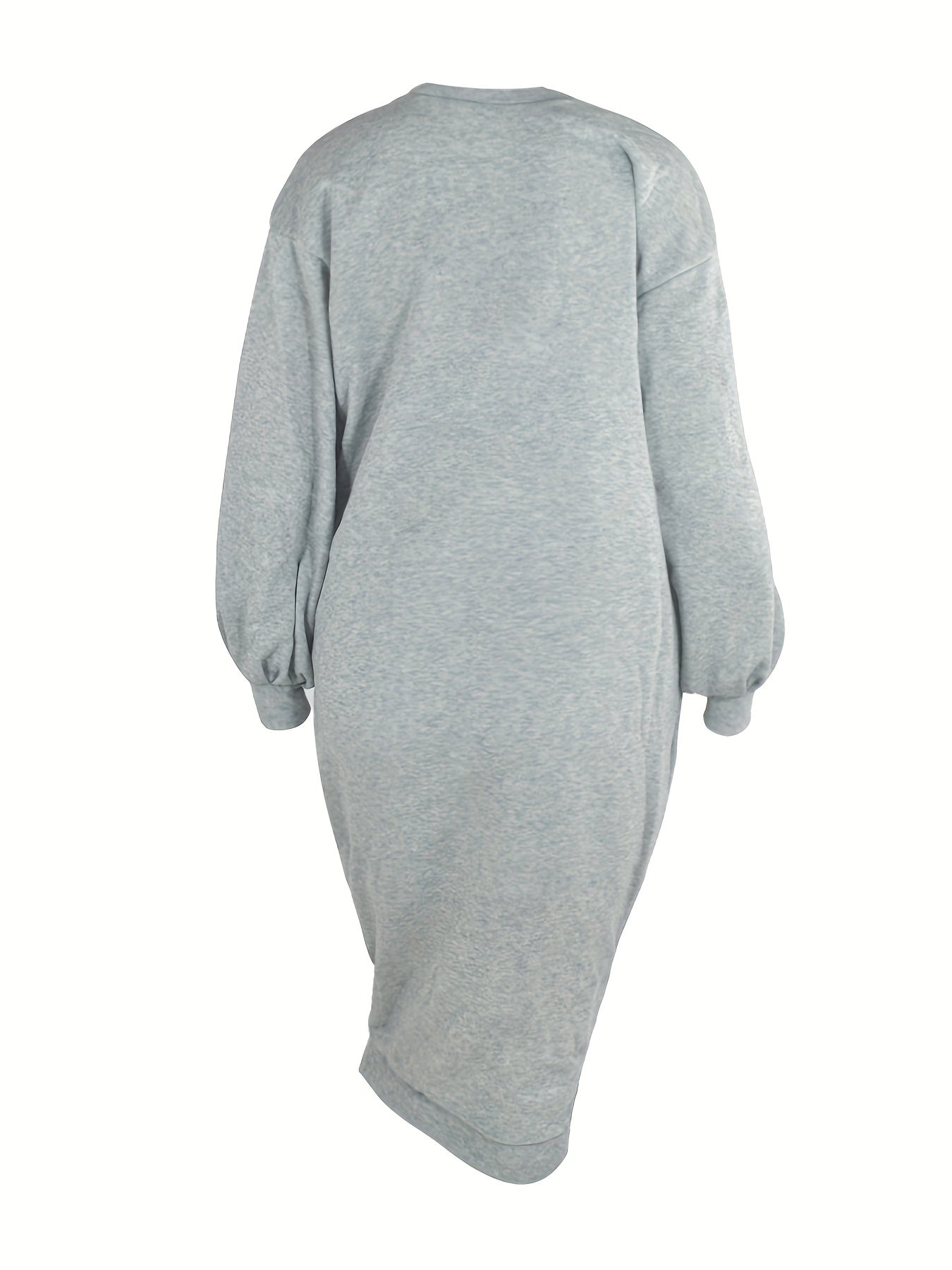 Sixsr Solid Simple Midi Dress, Casual Crew Neck Bodycon Dress, Women's Clothing