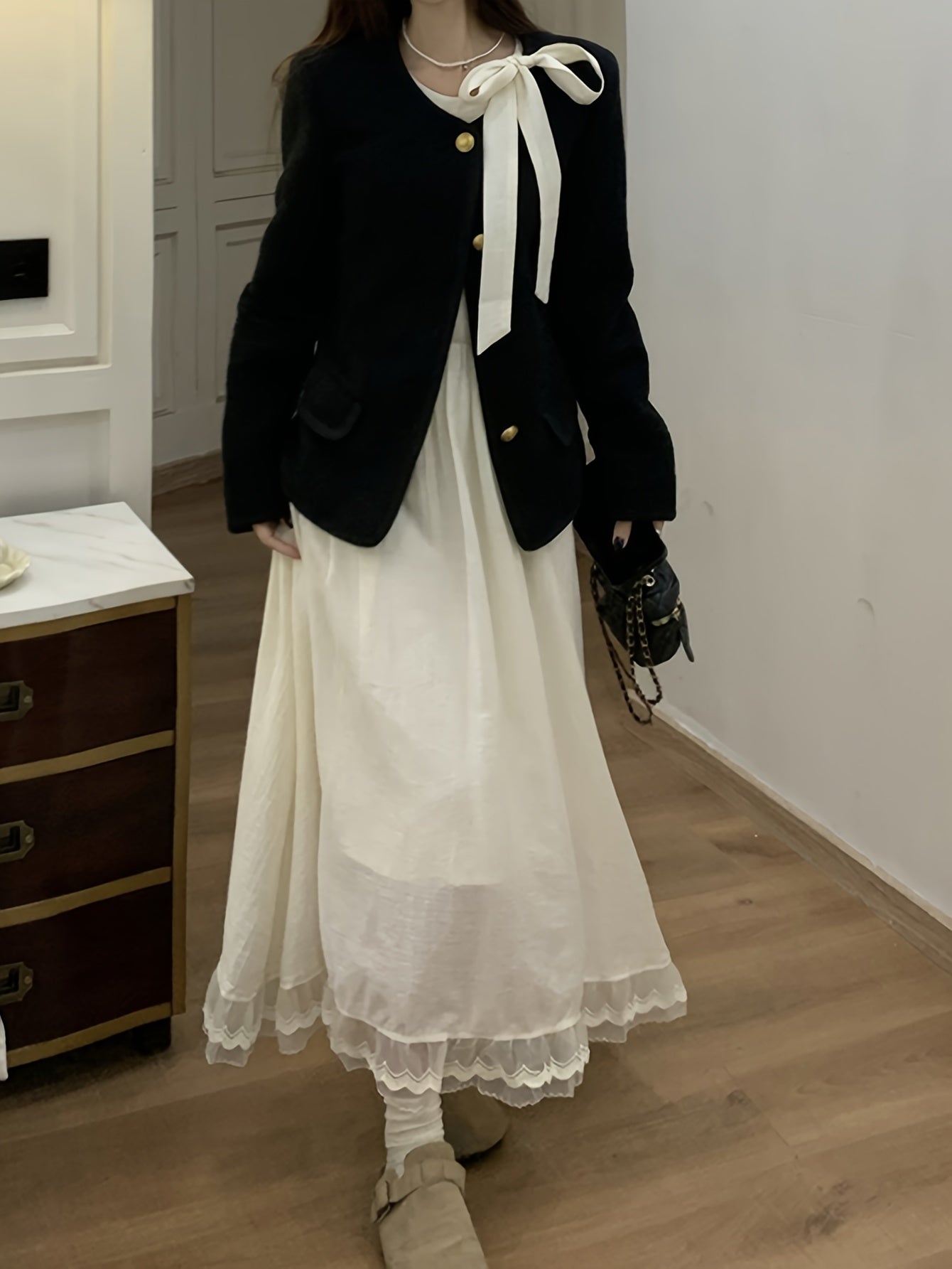 Sixsr Solid Color Button Front Coat, Chic Long Sleeve Outerwear For Fall & Winter, Women's Clothing