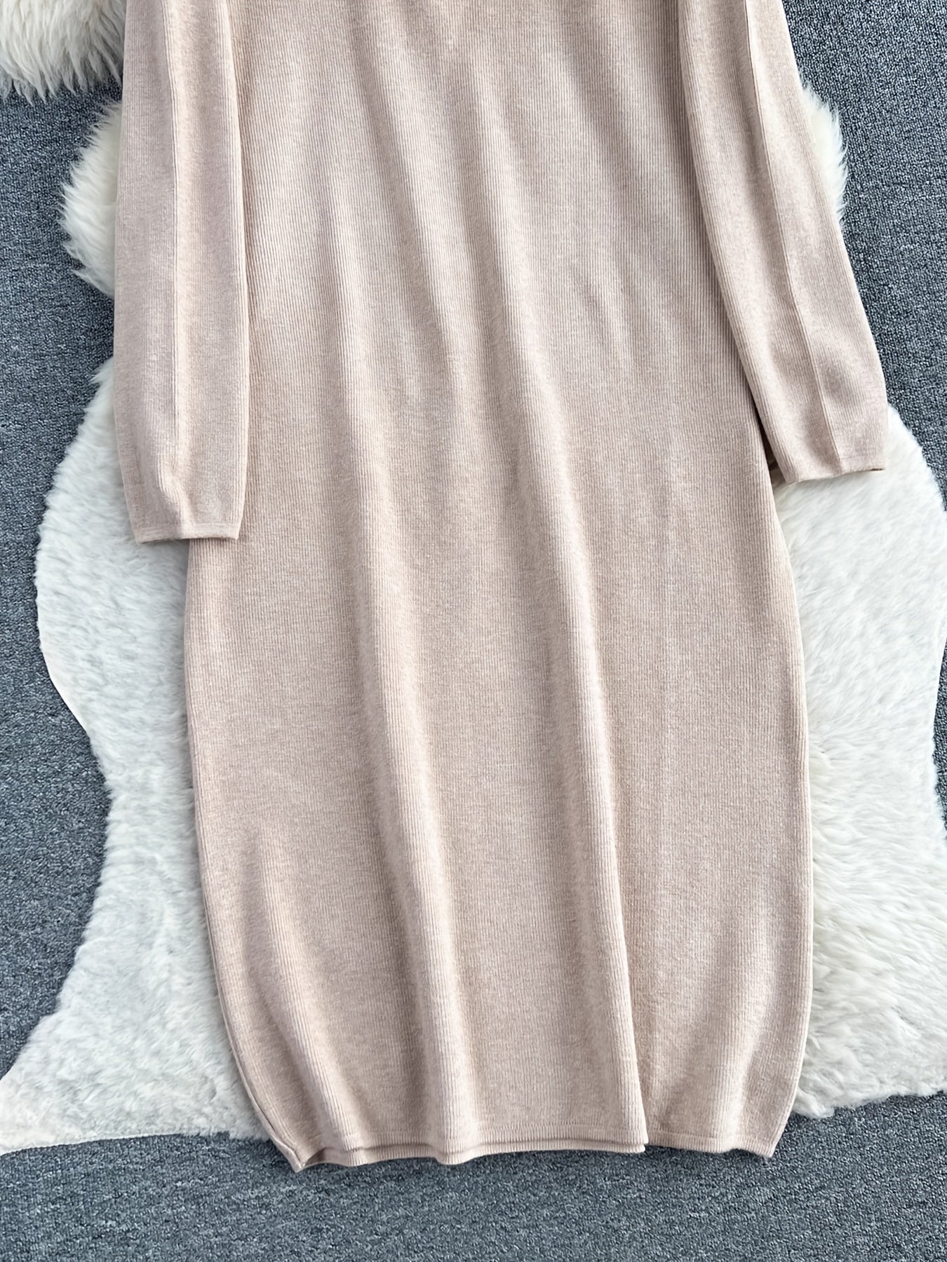 Sixsr Button Front Loose Dress, Elegant Long Sleeve Dress For Every Day, Women's Clothing