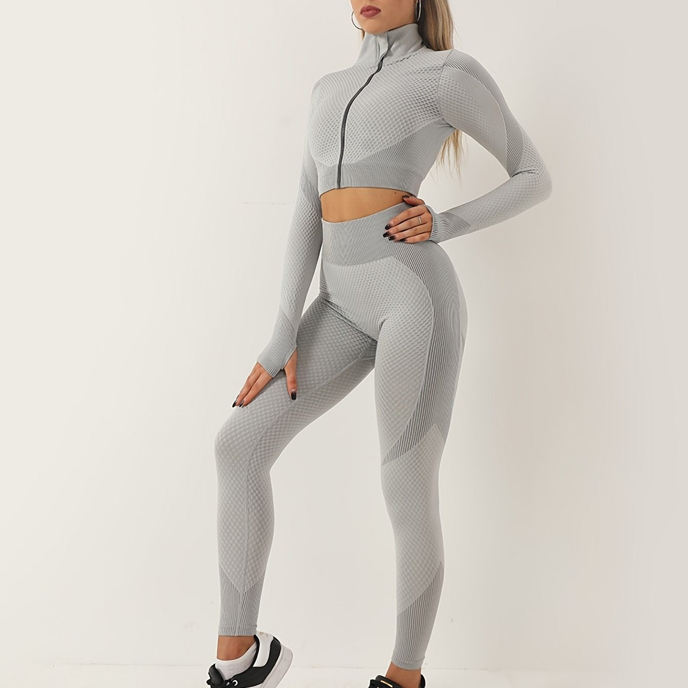 Sixsr Two Tune Color Quick Drying Leggings, High Waist Slimming Yoga Fitness Workout Gym Sports Pants, Women's Activewear