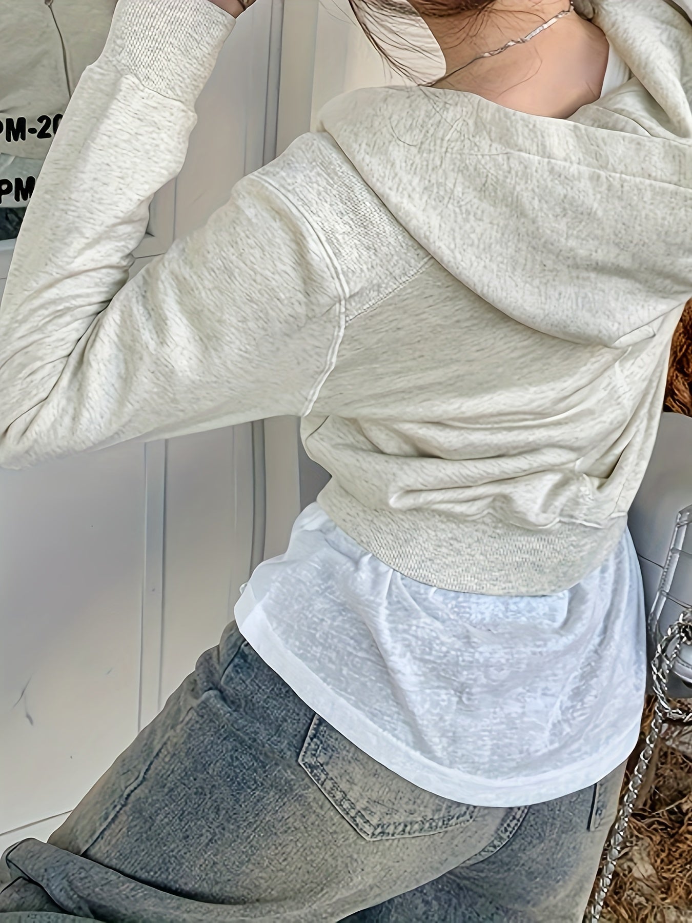 Sixsr Graphic Pattern Zipper Hoodie, Casual Long Sleeve Slant Pockets Jacket, Women's Clothing