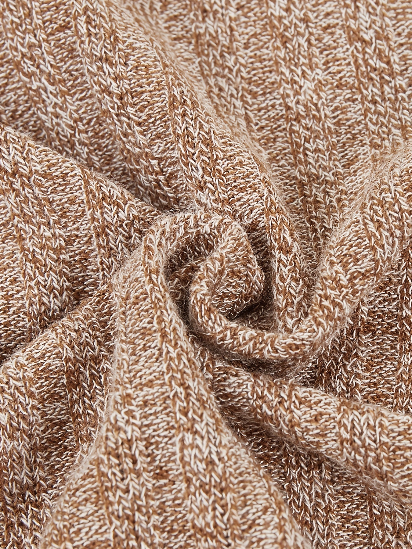 Sixsr Basic Tie Front Ribbed Knit Tee Top, Long Sleeve Solid Crew Neck Top, Casual Every Day Tops, Women's Clothing