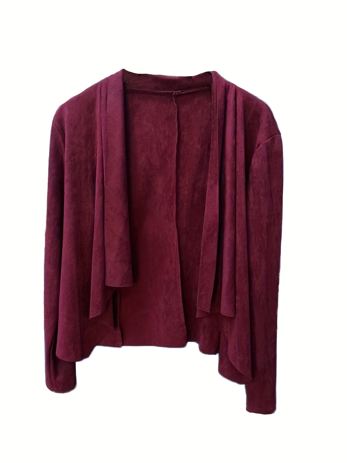 Sixsr Solid Open Front Coat, Elegant Long Sleeve Work Office Outerwear, Women's Clothing