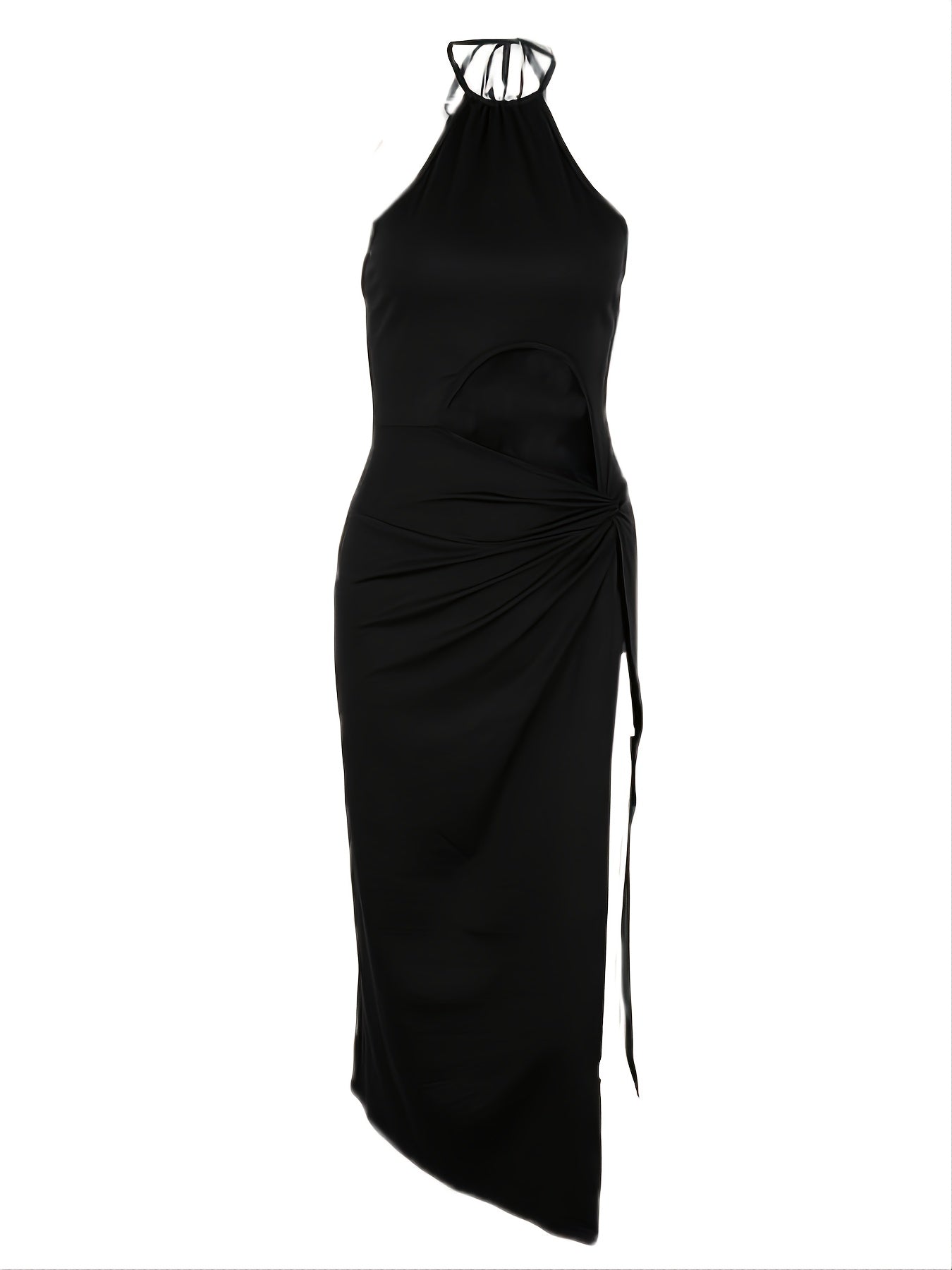 Sixsr Women's Halter Irregular Hollow Spilt Backless Party Dresses