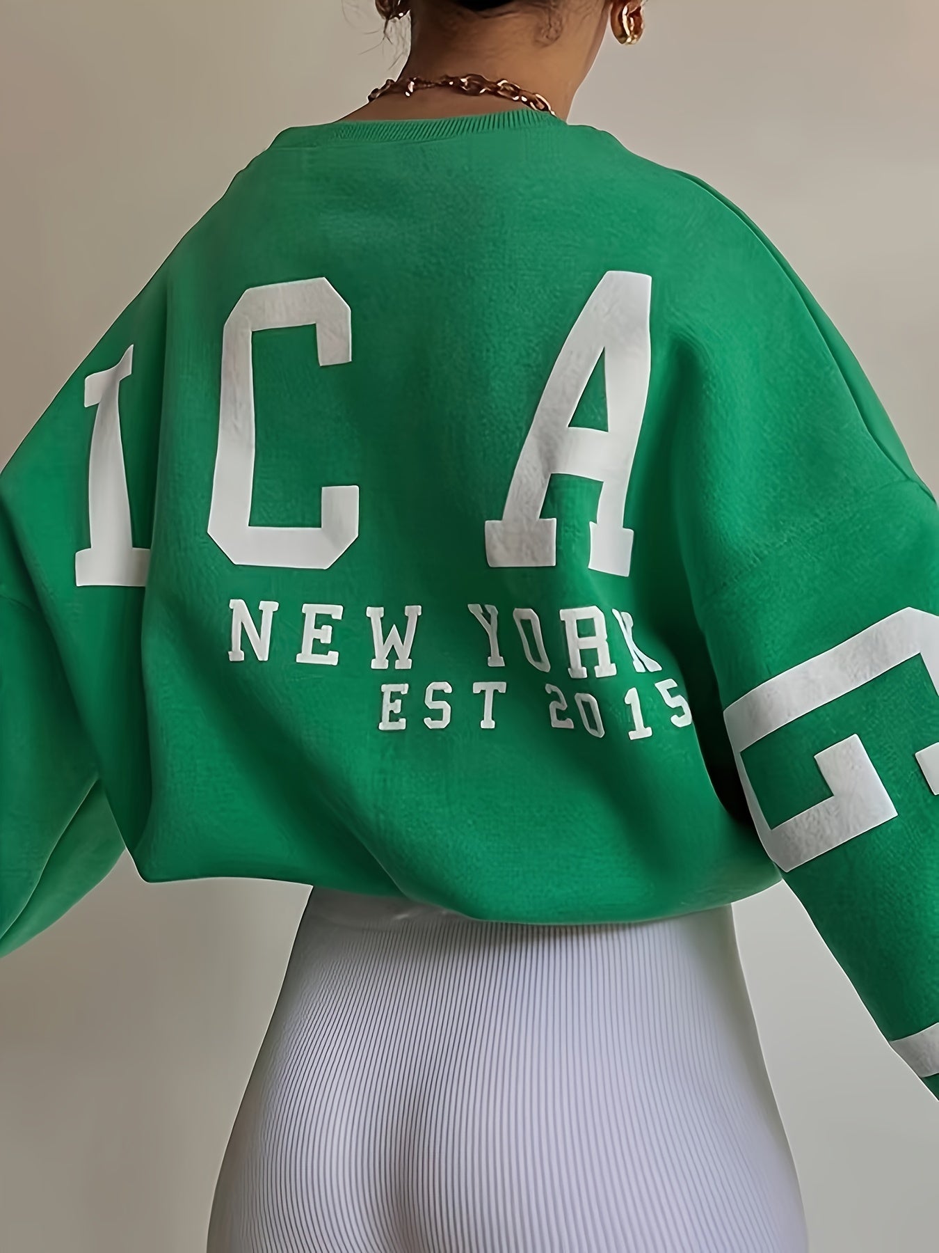 Sixsr Girls' Casual Letter Print Crew Neck Sweatshirt Loose Fit Kids Long Sleeve Pullover For Streetwear